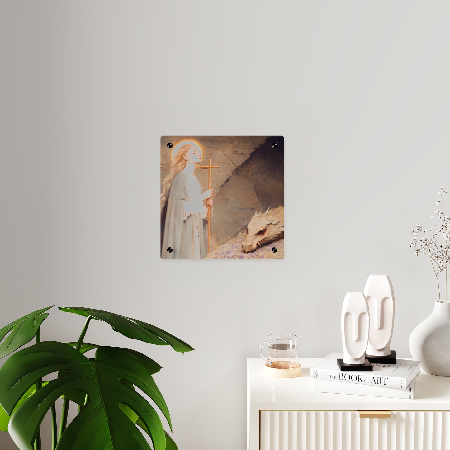 Saint Margaret of Antioch Wall Art Panel - Ready to Hang Acrylic Print - Catholic Saint Art - Patron Saint Print - No Frame needed
