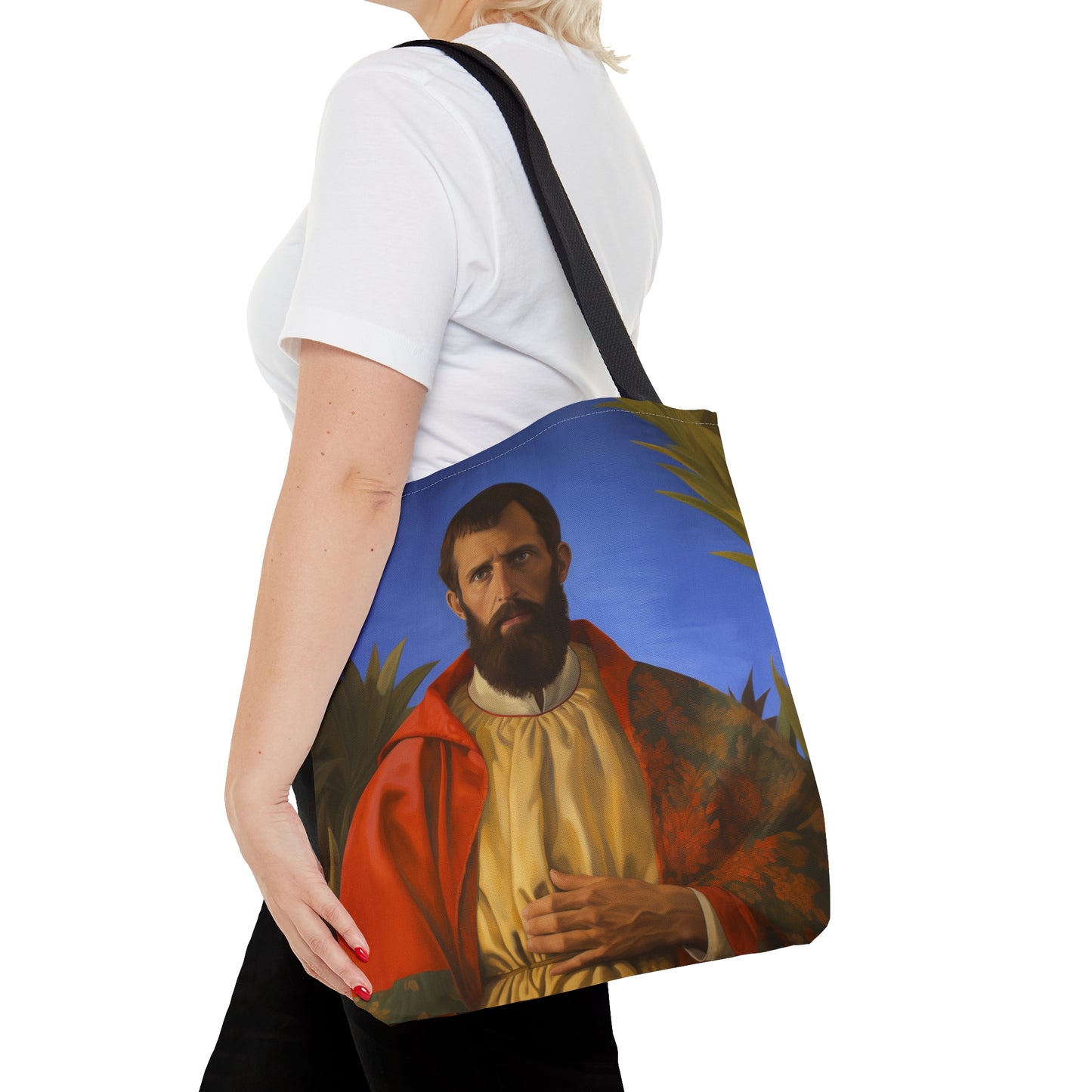 Saint Thomas the Apostle Tote Bag - Large Medium Small Faith Art Bag - Re usable Tote Purse - Double Sided - Catholic Art Bag
