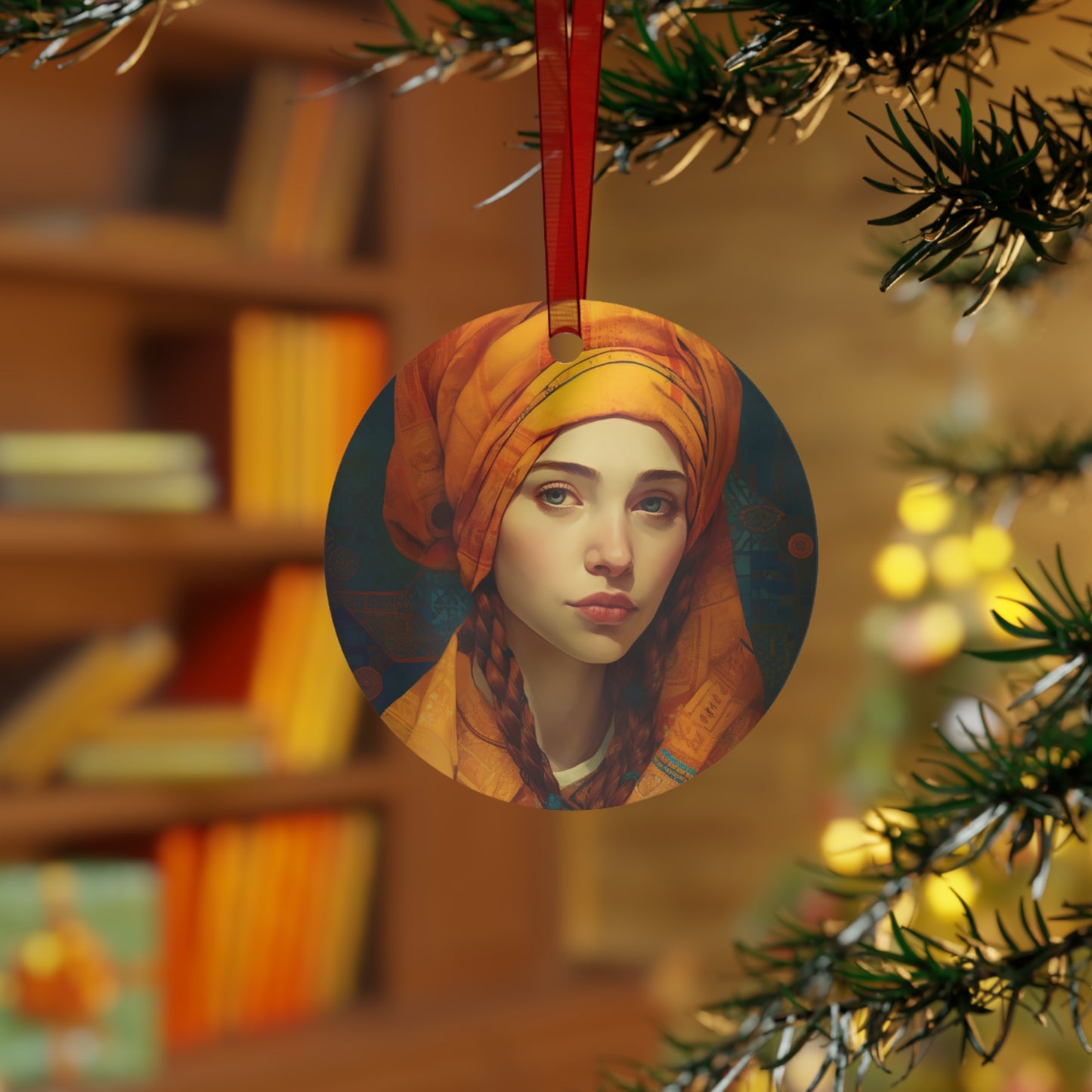 Saint Genevieve - Religious Holiday Christmas Ornament and Keepsake - Double sided Keepsake Religious Ornament