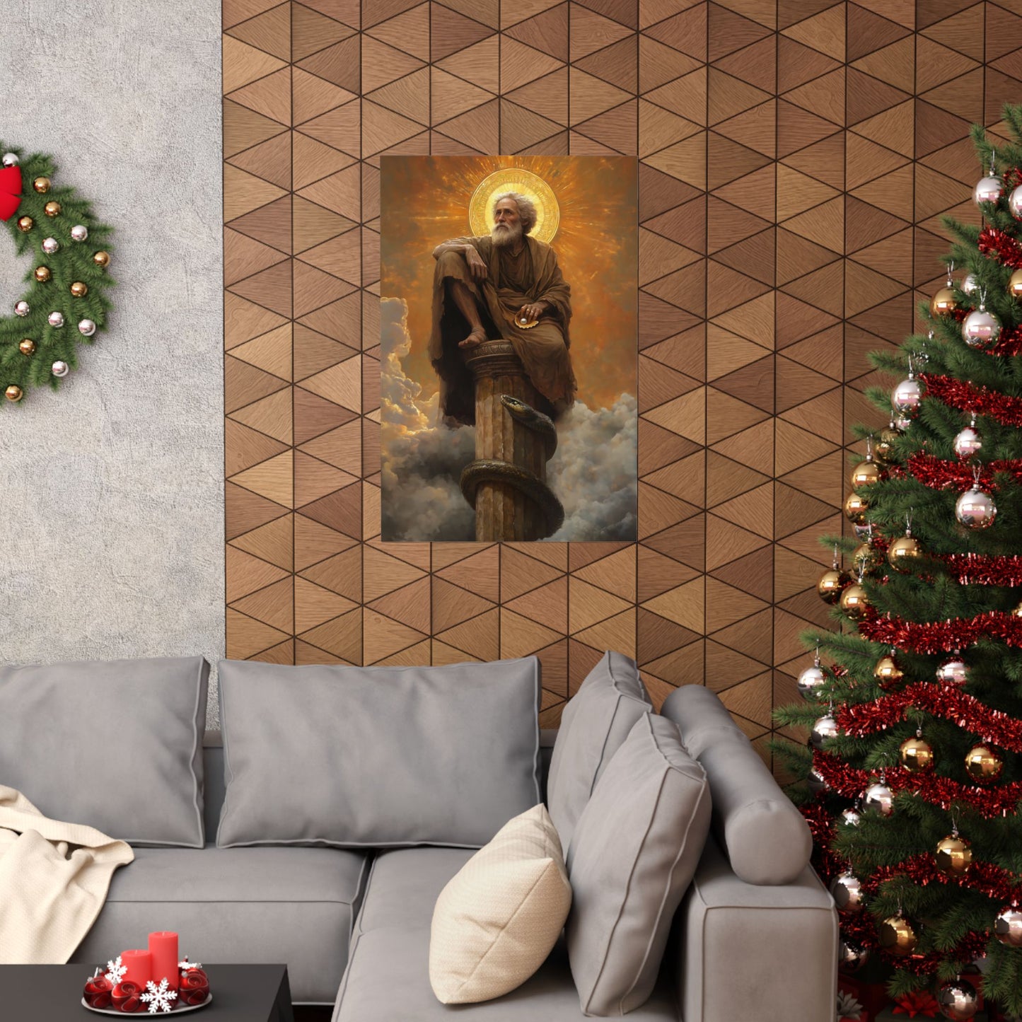 Saint Simeon Stylites - Sanctified Souls Print - Multiple Sizes - Premium Posters - Catholic Art - Christian Home Decor Artwork