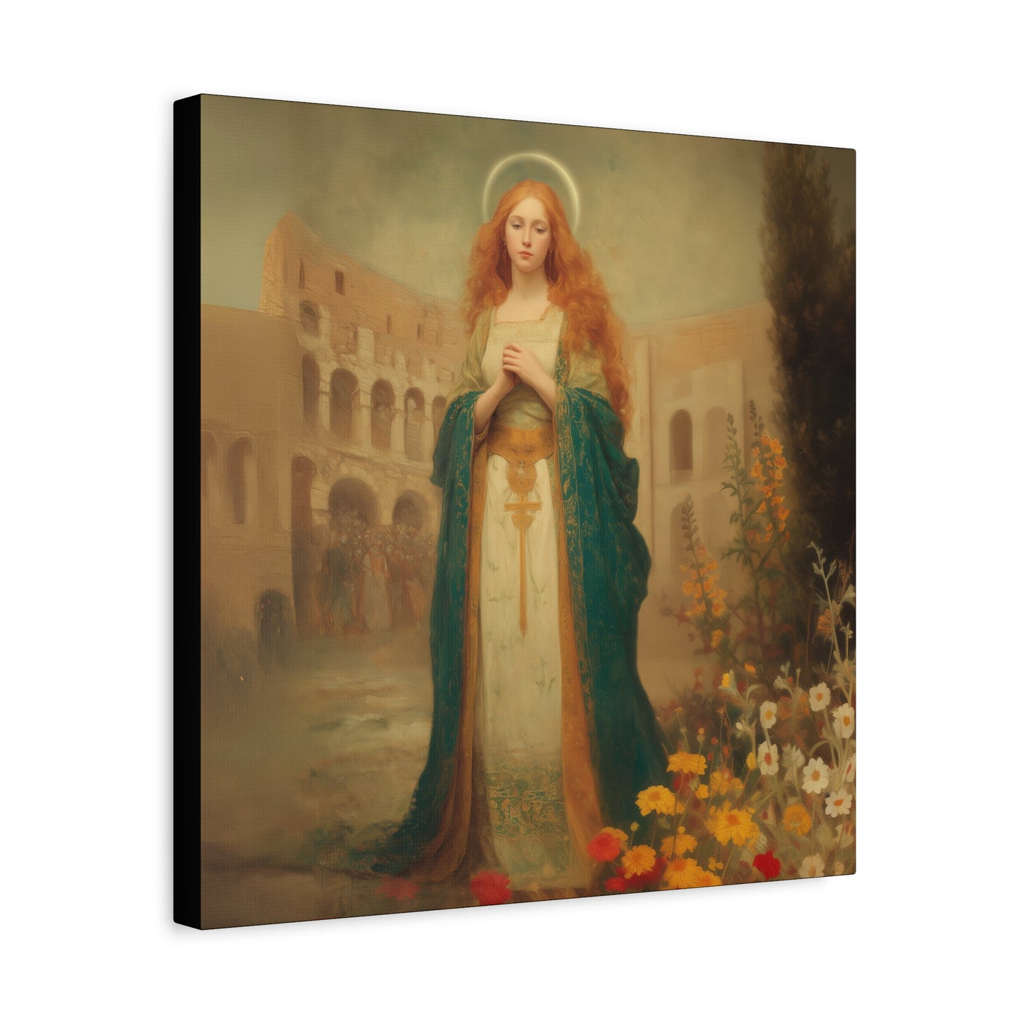 Saint Justina - Multiple Sizes - Catholic Home art - Museum Wrapped Canvas - Sanctified Souls Print - Catholic Martyr Art