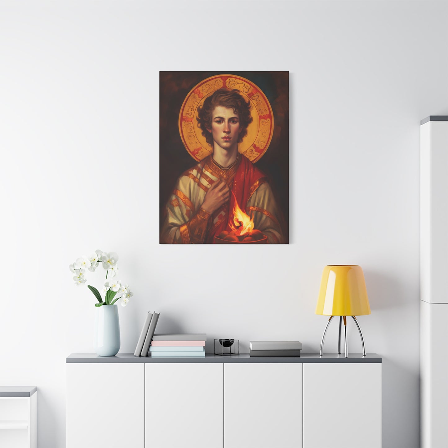 Saint Lawrence Deacon and Martyr Canvas Print - Multiple Sizes - Catholic Home art - Museum Wrapped Canvas - Sanctified Souls Print
