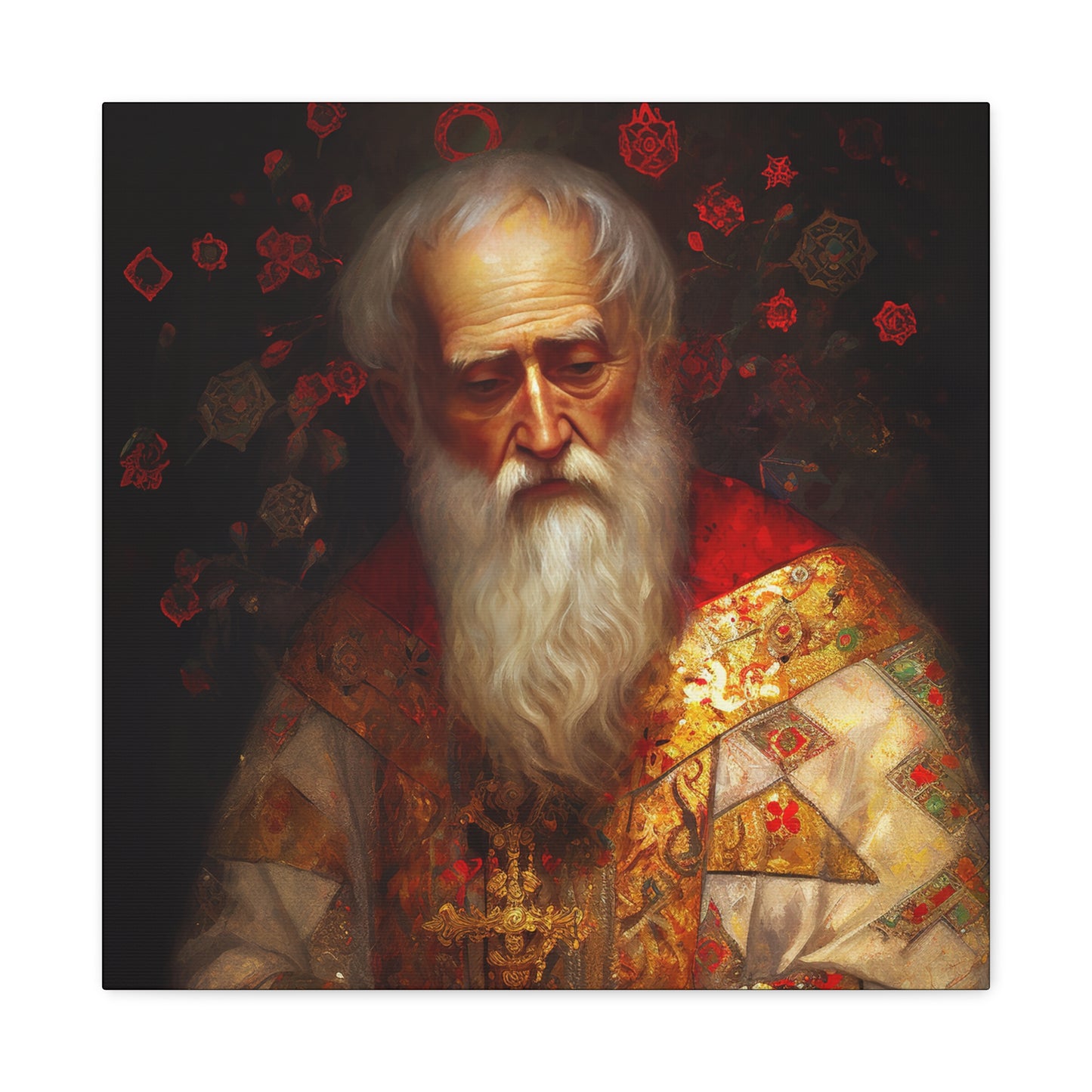 Saint Nicholas - Museum Wrapped Canvas - Sanctified Souls Print - Religious Art for your Home - Father Christmas - Catholic Christmas