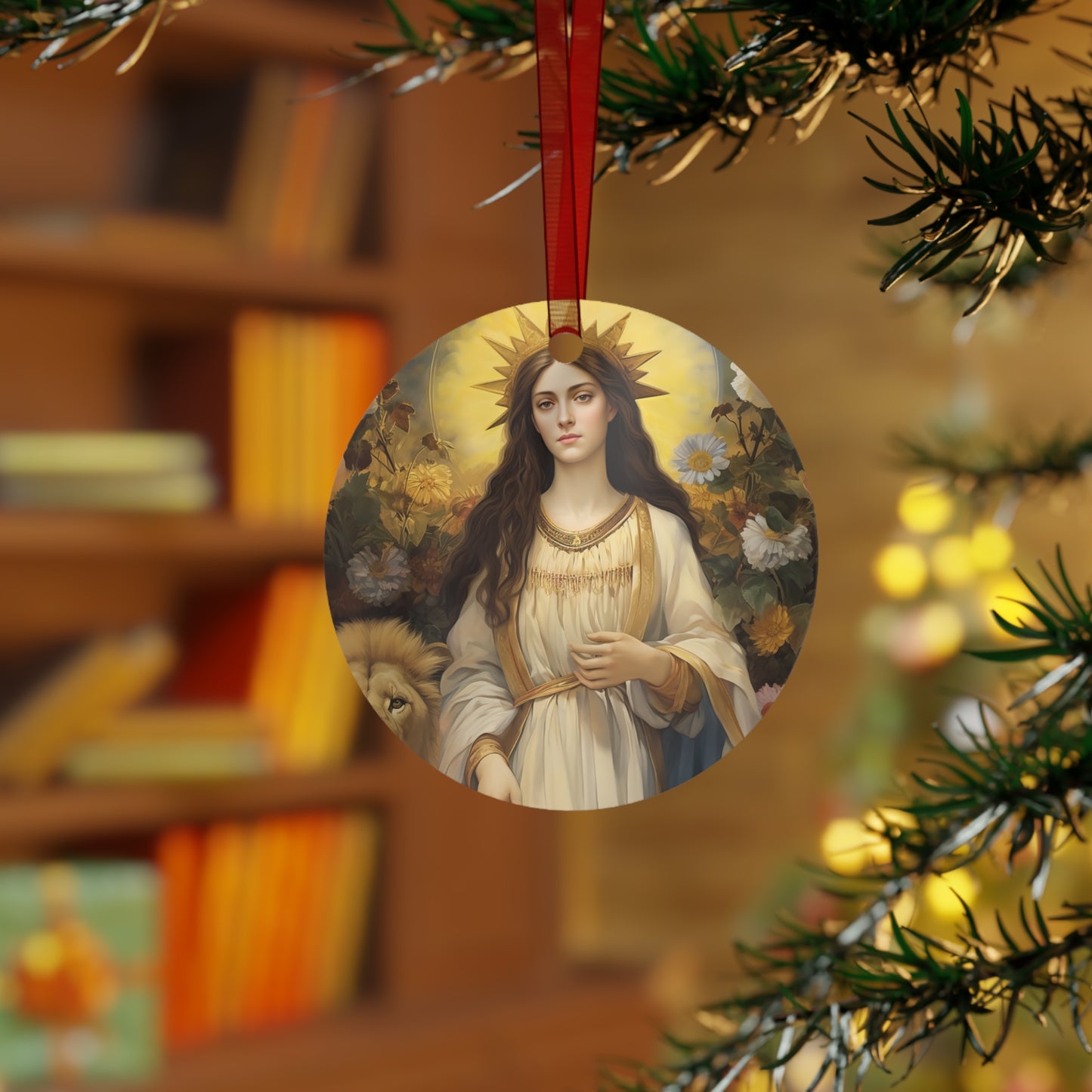 Saint Thecla - Religious Holiday Christmas Ornament and Keepsake - Double sided Keepsake Religious Ornament