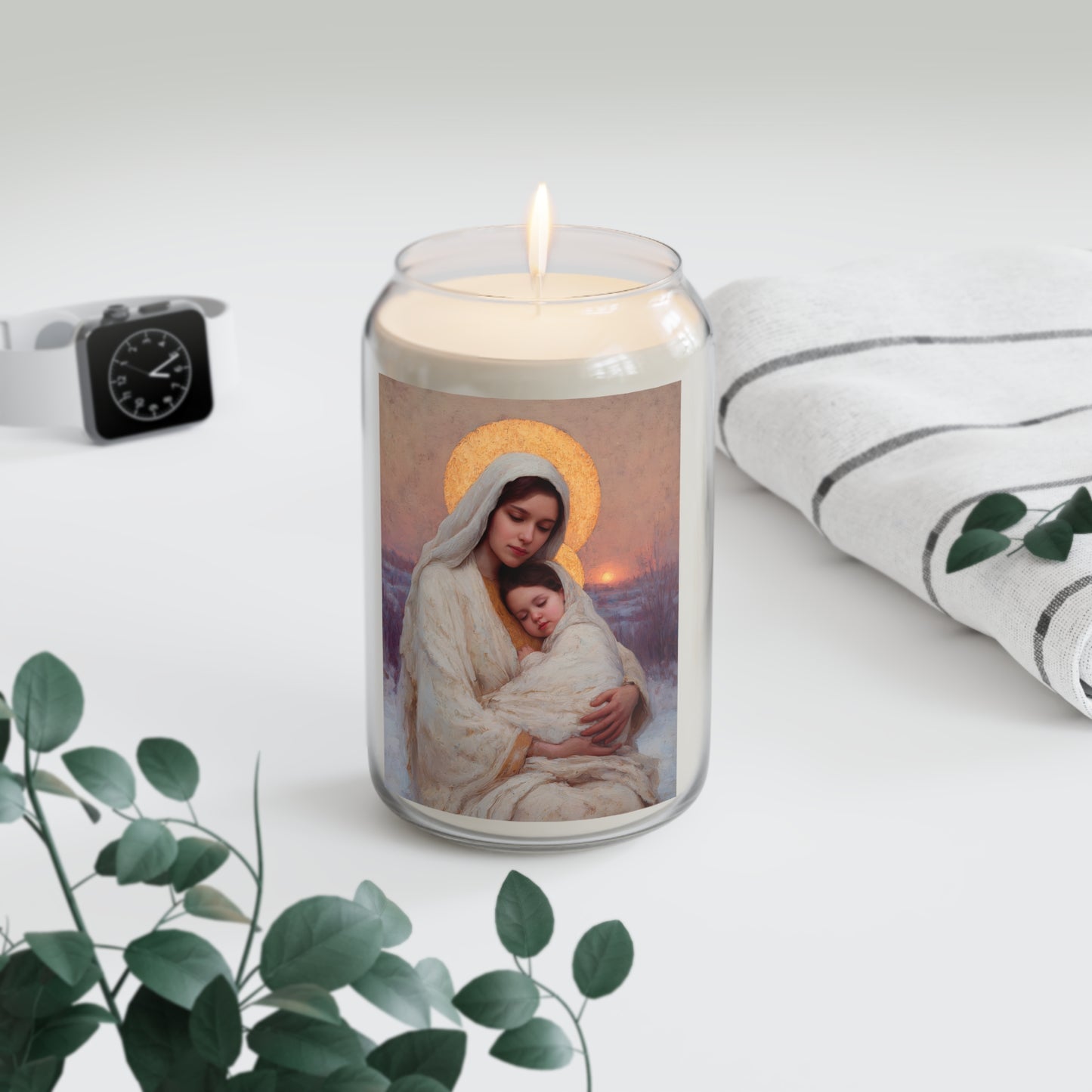 The Love That Stays - Mother Mary and the Christ Child - Scented Prayer Candle, 13.75oz - Tall Size - Religious Prayer Candle