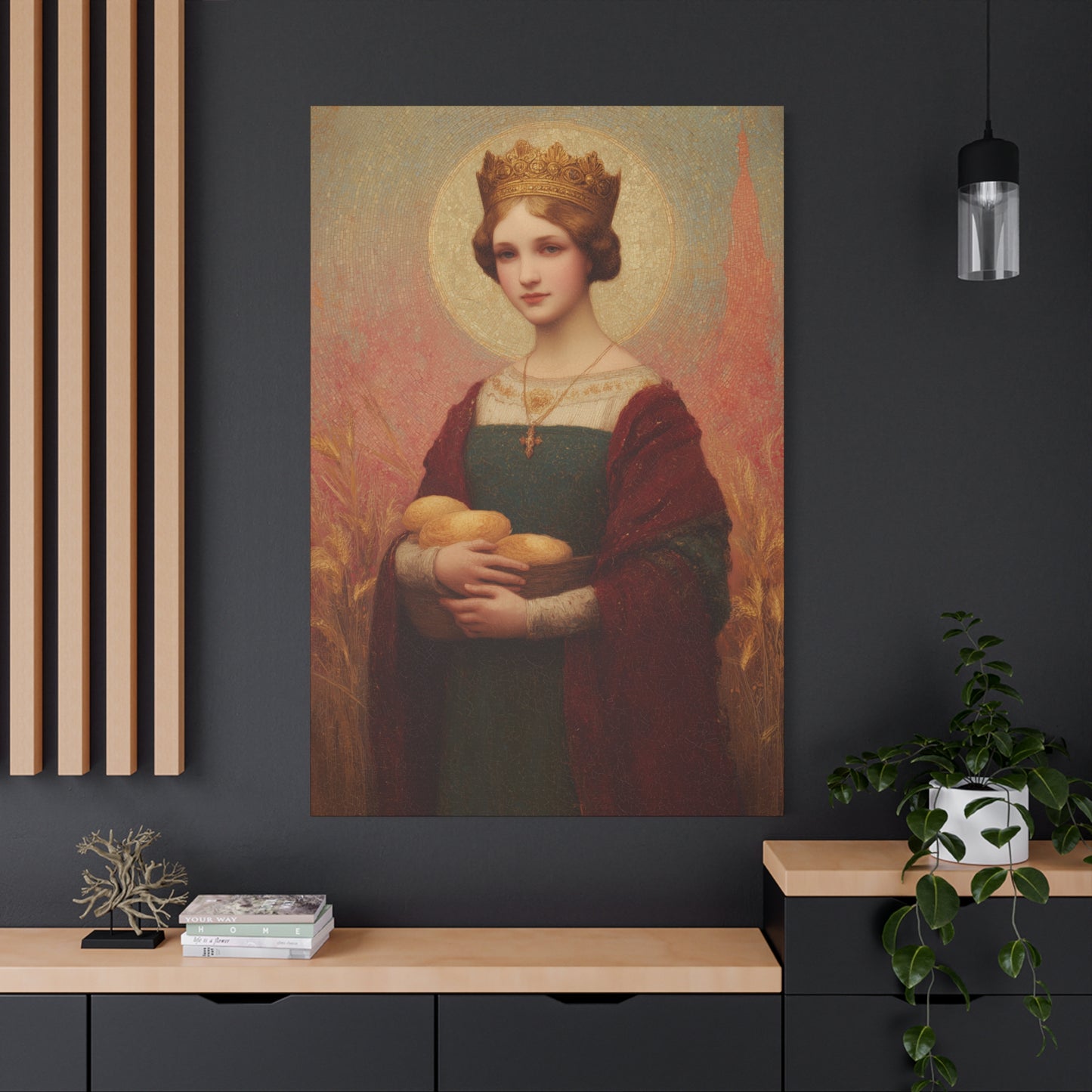 Saint Elizabeth of Hungary - Gallery Wrapped Canvas - Print - Religious Art for your Home - Catholic Patron Saint Art - Princess