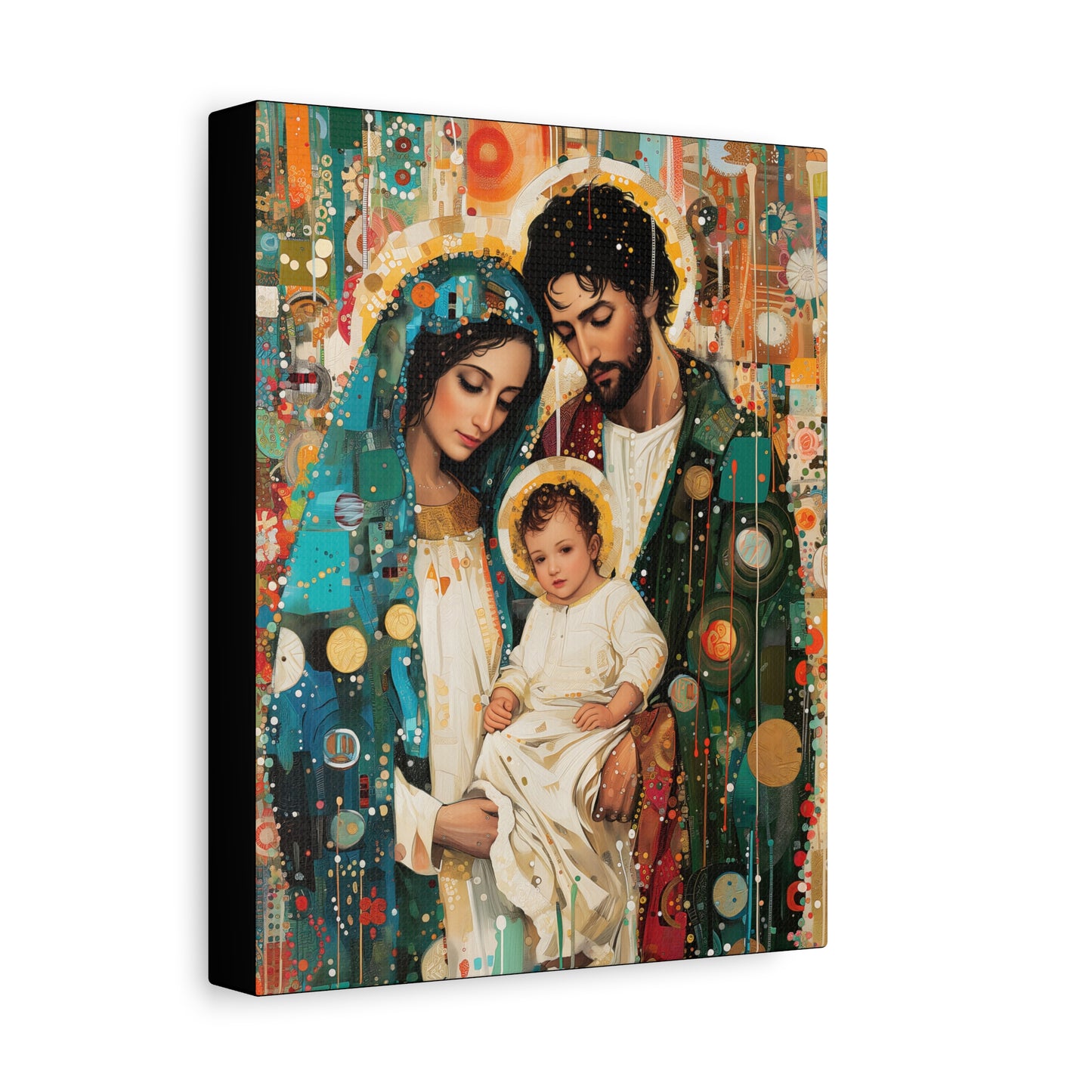 Eternal Light - Mary, Joseph, and the Christ Child - Museum Wrapped Canvas - Sanctified Souls Print - Religious Art - Holy Family Art