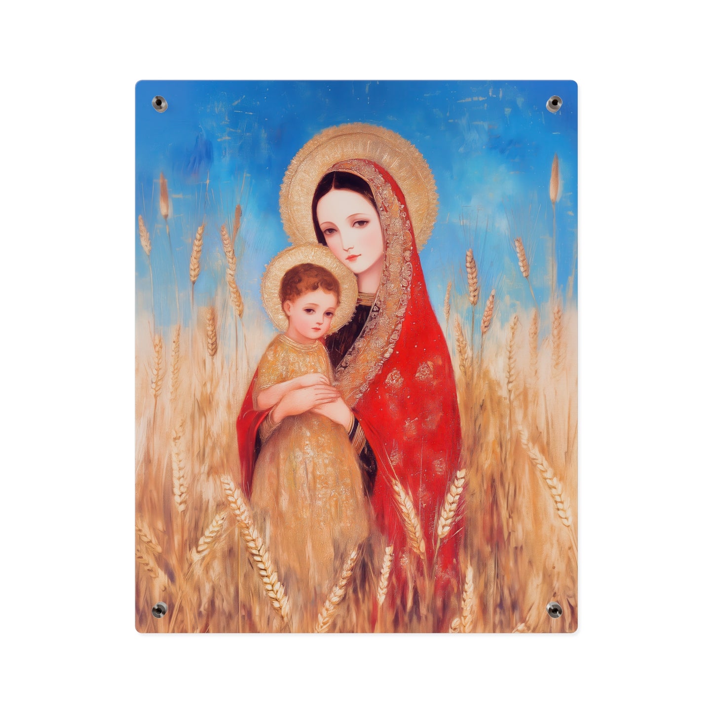 Our Lady of the Harvest - Wall Art Panel - Ready to Hang Acrylic Print - Catholic Saint Art - Patron Saint Print