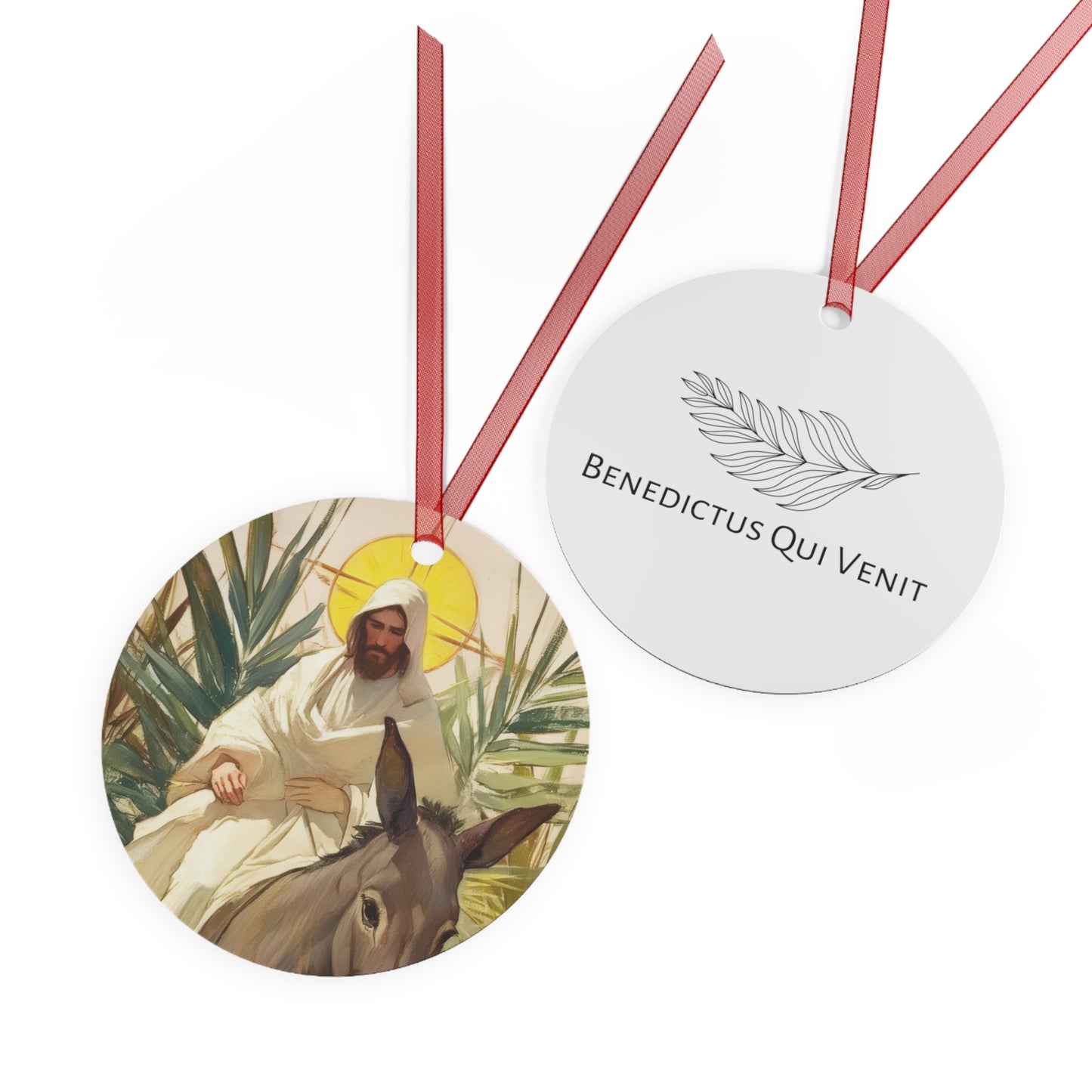 Benedictus Qui Venit (Blessed is He who comes) Ornament - Religious Holiday Christmas Ornament and Keepsake - Double sided Keepsake