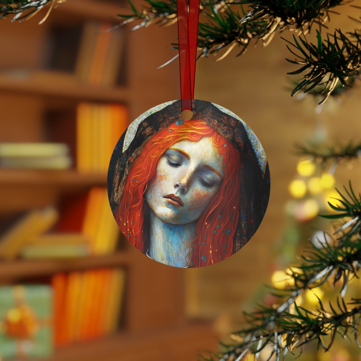 Embracing Grace - Saint Mary Magdalene Metal Ornament - Religious Holiday Christmas Ornament and Keepsake - Prayer Ornament - Catholic Gift