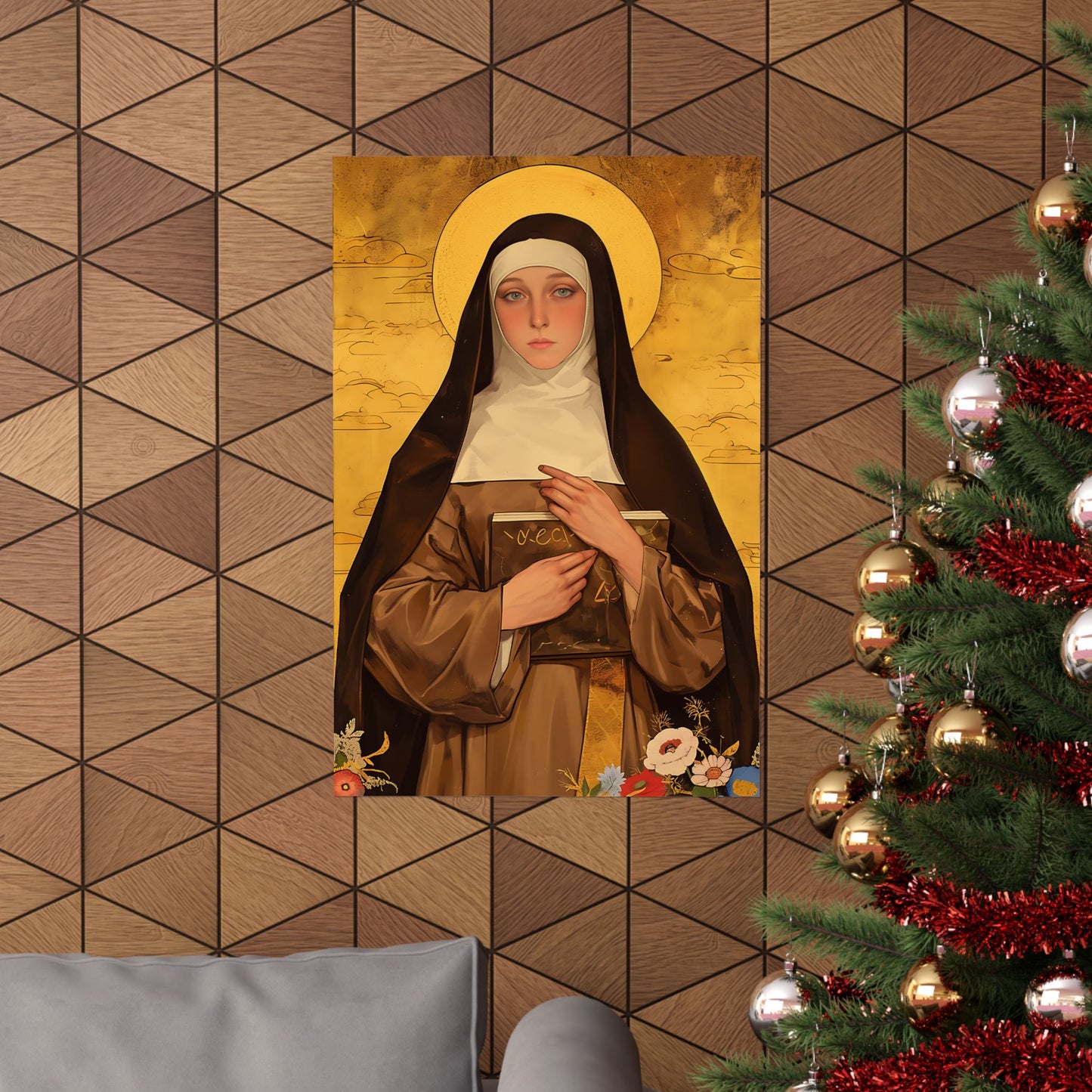 Saint Catherine of Bologna Poster Print - Sanctified Souls Print - Multiple Sizes - Premium Posters - Catholic Art for your home