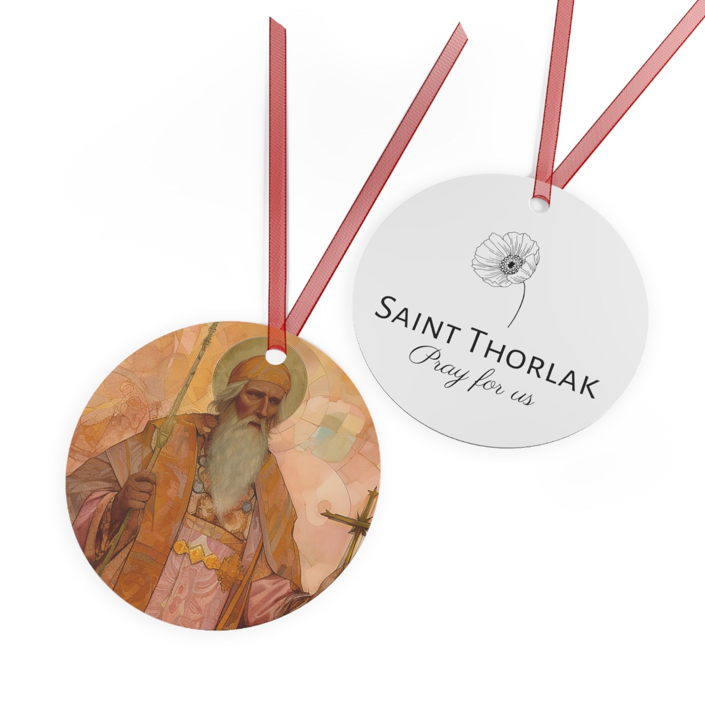 Saint Thorlak of Iceland - Religious Holiday Christmas Ornament and Keepsake - Double sided Keepsake Religious Ornament