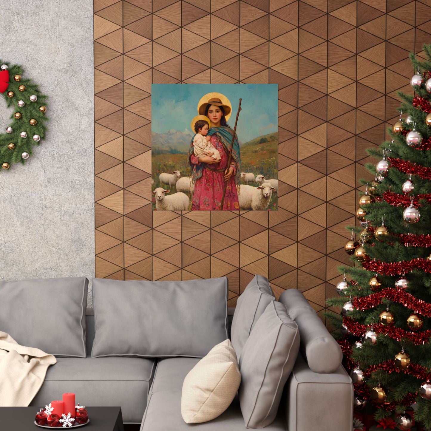 Divina Pastora - Divine Shepherdess - Marian Title - Mother Mary - Sanctified Souls Print - Multiple Sizes - Premium Matte Vertical Posters