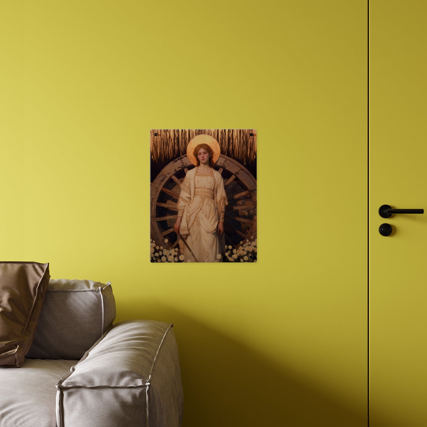 Saint Catherine of Alexandria Wall Art Panel - Ready to Hang Acrylic Print - Catholic Saint Art - Patron Saint Print - No Frame needed