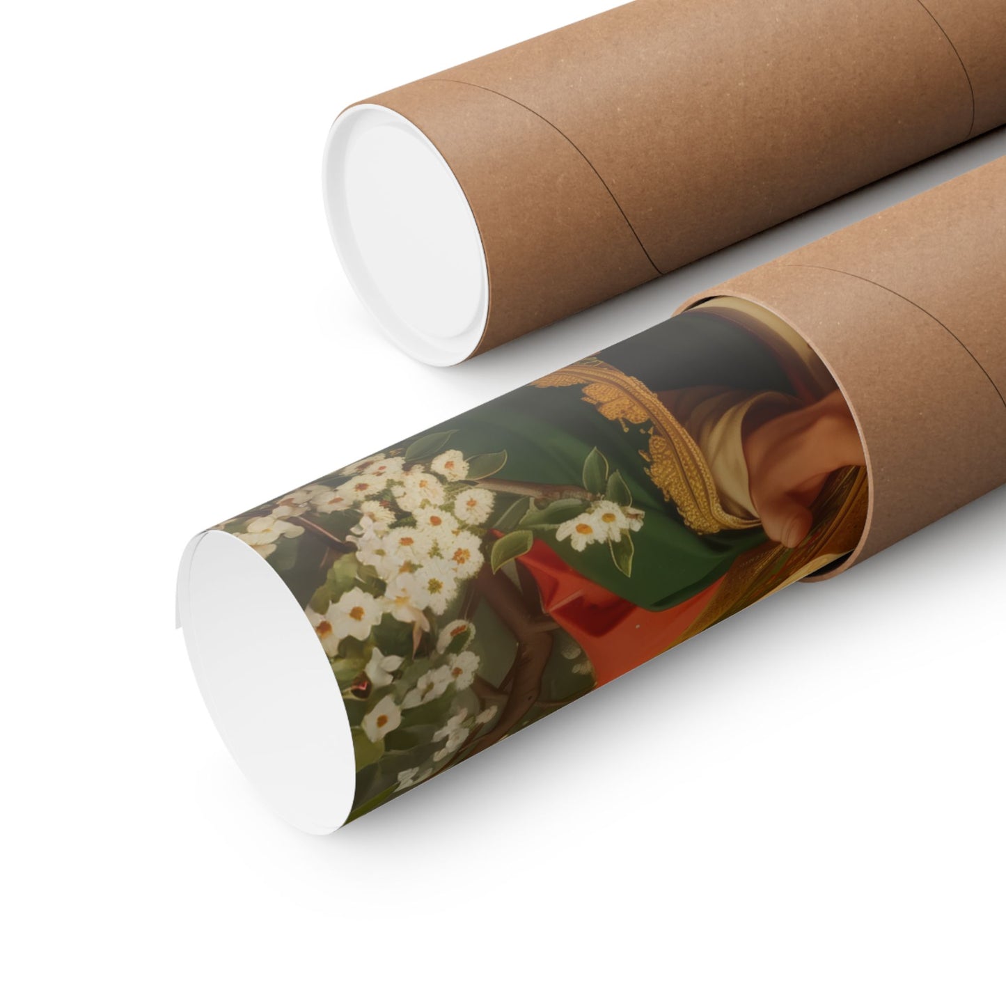 Saint Amelia / Saint Amalberga - Sanctified Souls Print - Multiple Sizes - Premium Posters - Catholic Art - Christian painting