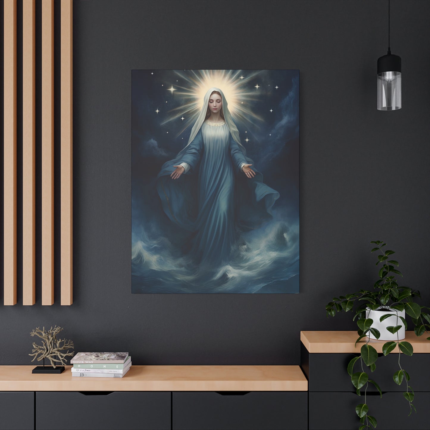 Our Lady Star of the Sea Canvas Print - Multiple Sizes - Catholic Home art - Museum Wrapped Canvas - Stella Maris