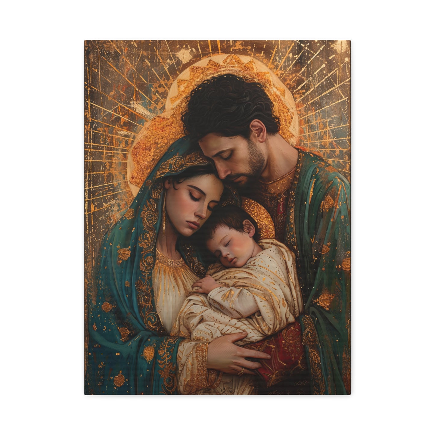 Divine Harmony - The Holy Family - Museum Wrapped Canvas - Sanctified Souls Print - Religious Art - Jesus, Mary and Joseph Art