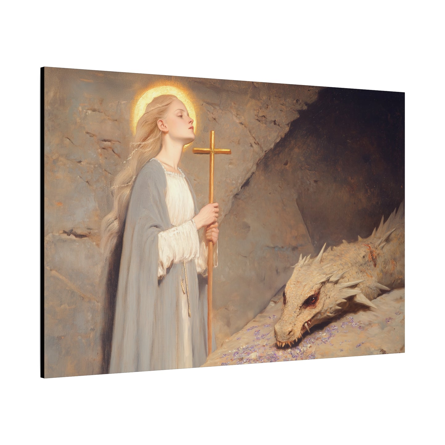 Saint Margaret of Antioch - Museum Wrapped Canvas - Sanctified Souls Print - Religious Art for your Home - Catholic Patron Saint Art