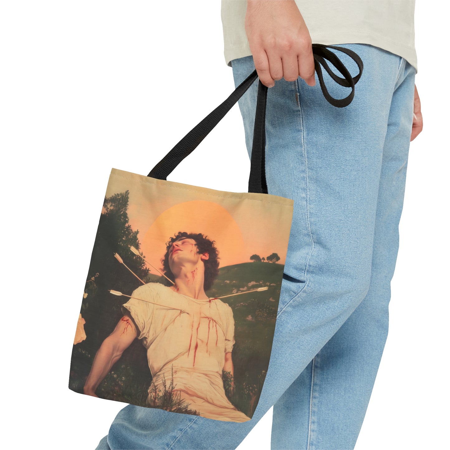 Saint Sebastian - Tote Bag - Large Medium Small Faith Art Bag - Bible Study Faith Purse - Double Sided