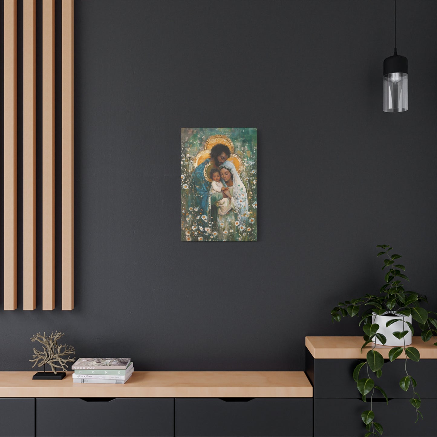 Sacred Sanctuary - Mary, Joseph, and the Infant Jesus - Museum Wrapped Canvas - Sanctified Souls Print - Religious Art - The Holy Family