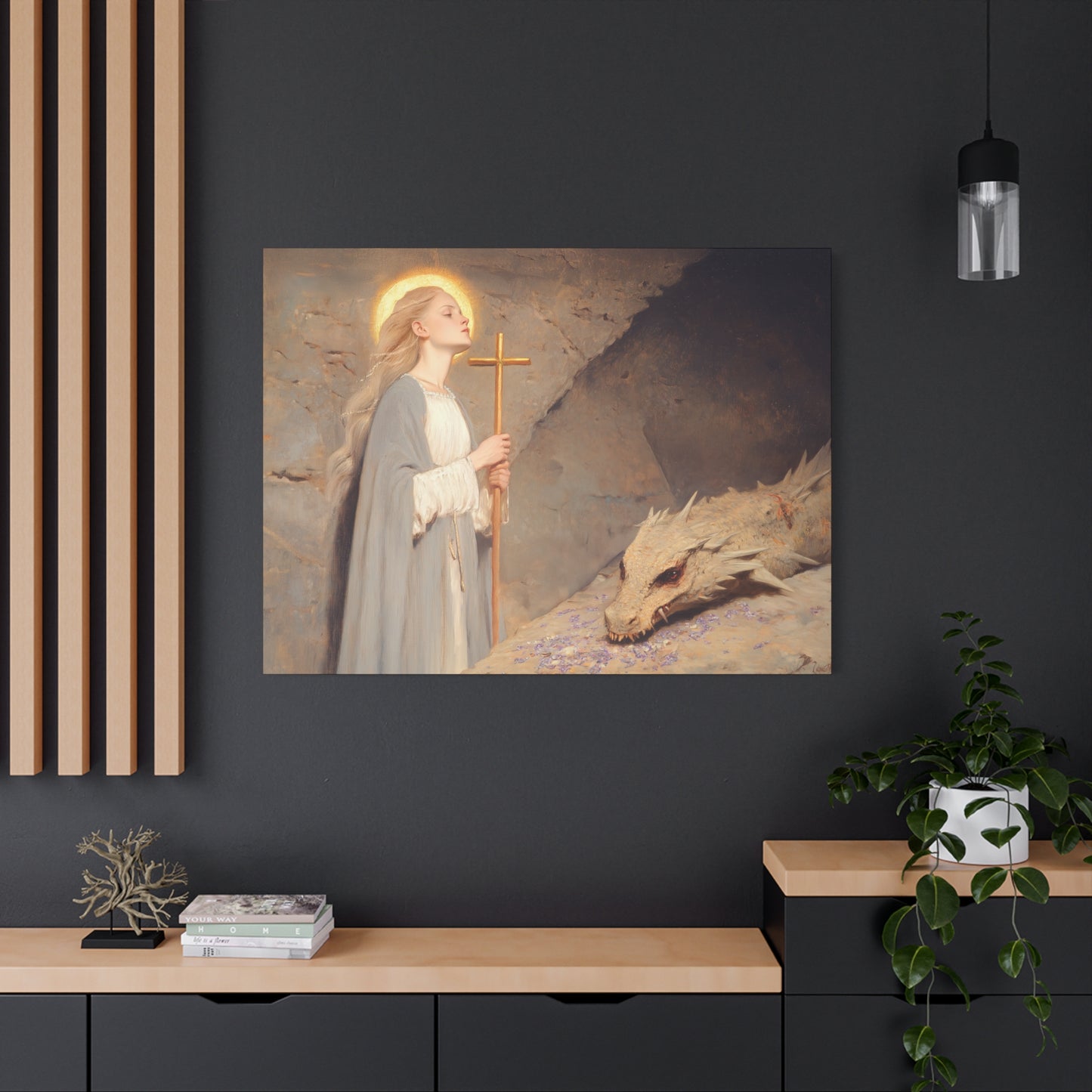 Saint Margaret of Antioch - Museum Wrapped Canvas - Sanctified Souls Print - Religious Art for your Home - Catholic Patron Saint Art