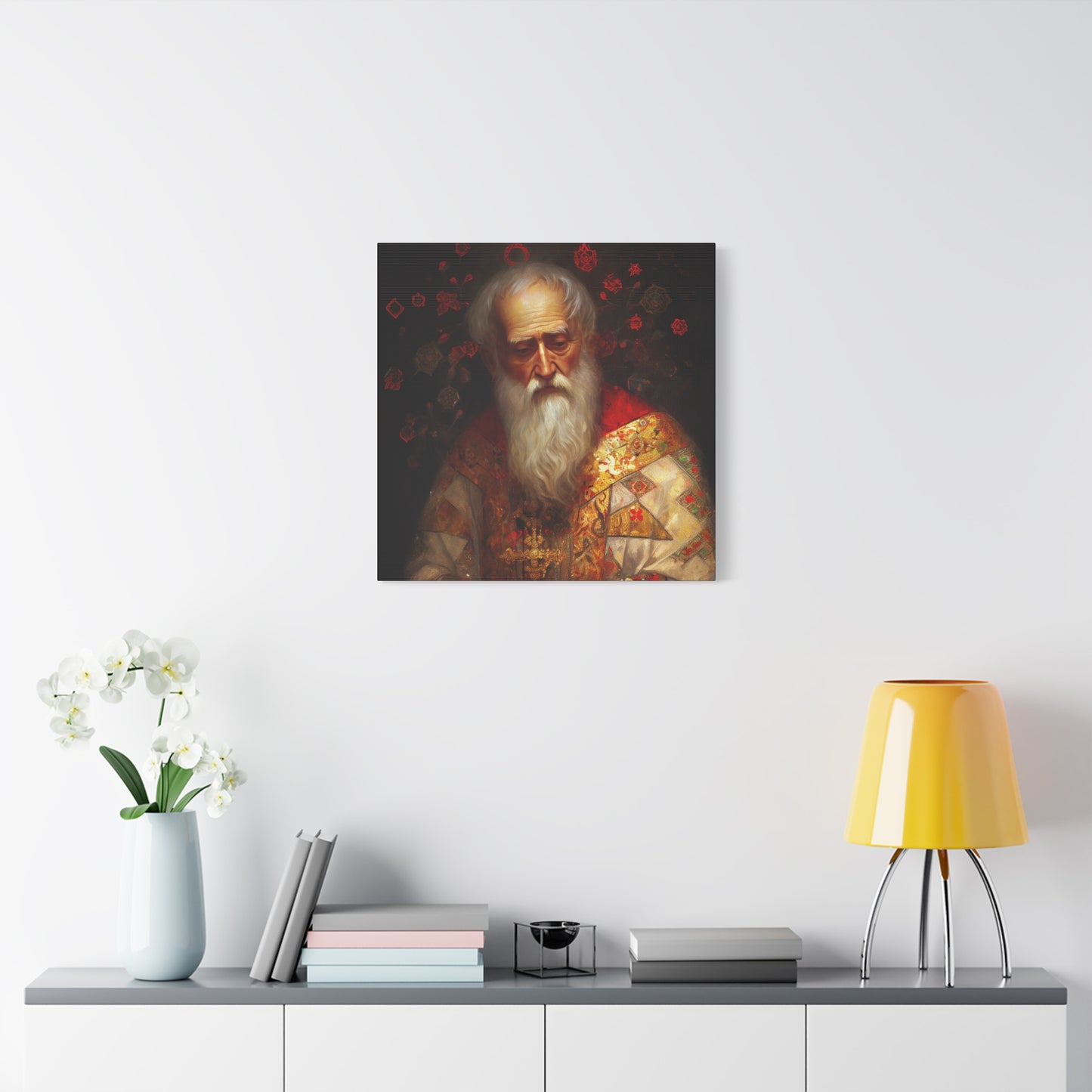 Saint Nicholas - Museum Wrapped Canvas - Sanctified Souls Print - Religious Art for your Home - Father Christmas - Catholic Christmas