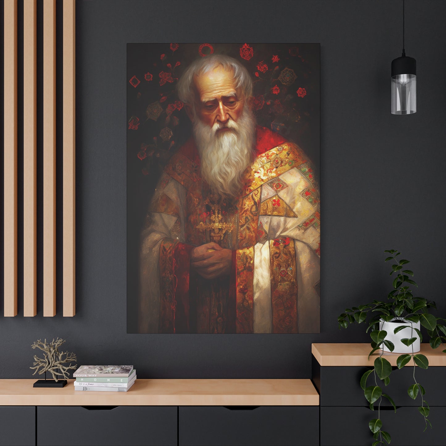 Saint Nicholas - Museum Wrapped Canvas - Sanctified Souls Print - Religious Art for your Home - Father Christmas - Catholic Christmas
