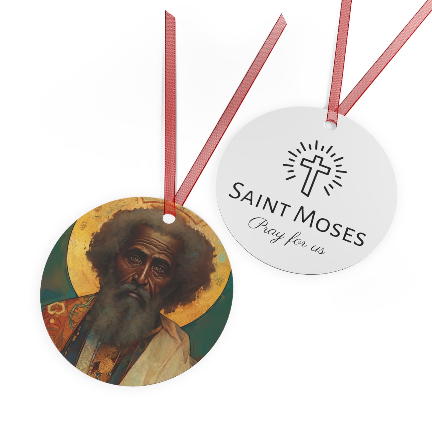 Saint Moses - Religious Holiday Christmas Ornament and Keepsake - Double sided Keepsake Religious Ornament