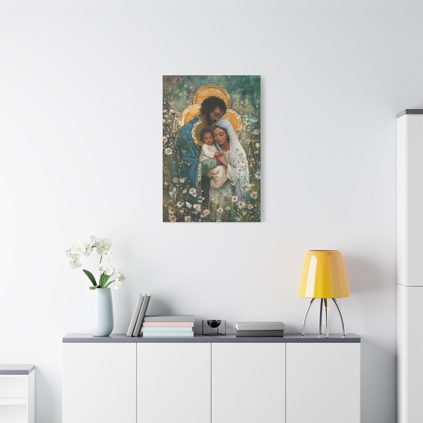 Sacred Sanctuary - Mary, Joseph, and the Infant Jesus - Museum Wrapped Canvas - Sanctified Souls Print - Religious Art - The Holy Family