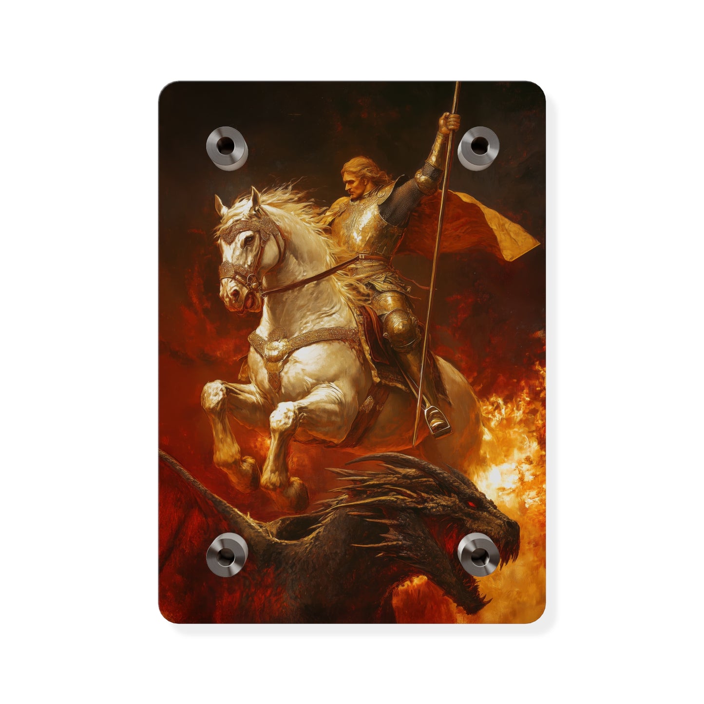 Saint George Wall Art Panel - Ready to Hang Acrylic Print - Catholic Saint Art - Patron Saint Print - No Frame needed