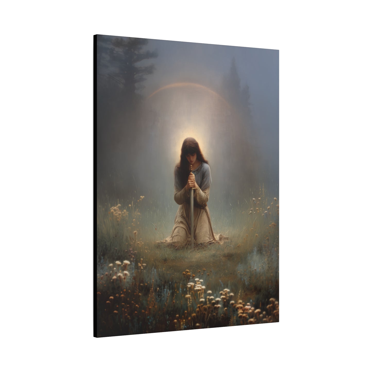 Saint Joan of Arc - Museum Wrapped Canvas - Sanctified Souls Print - Religious Art for your Home - Catholic Patron Saint Art