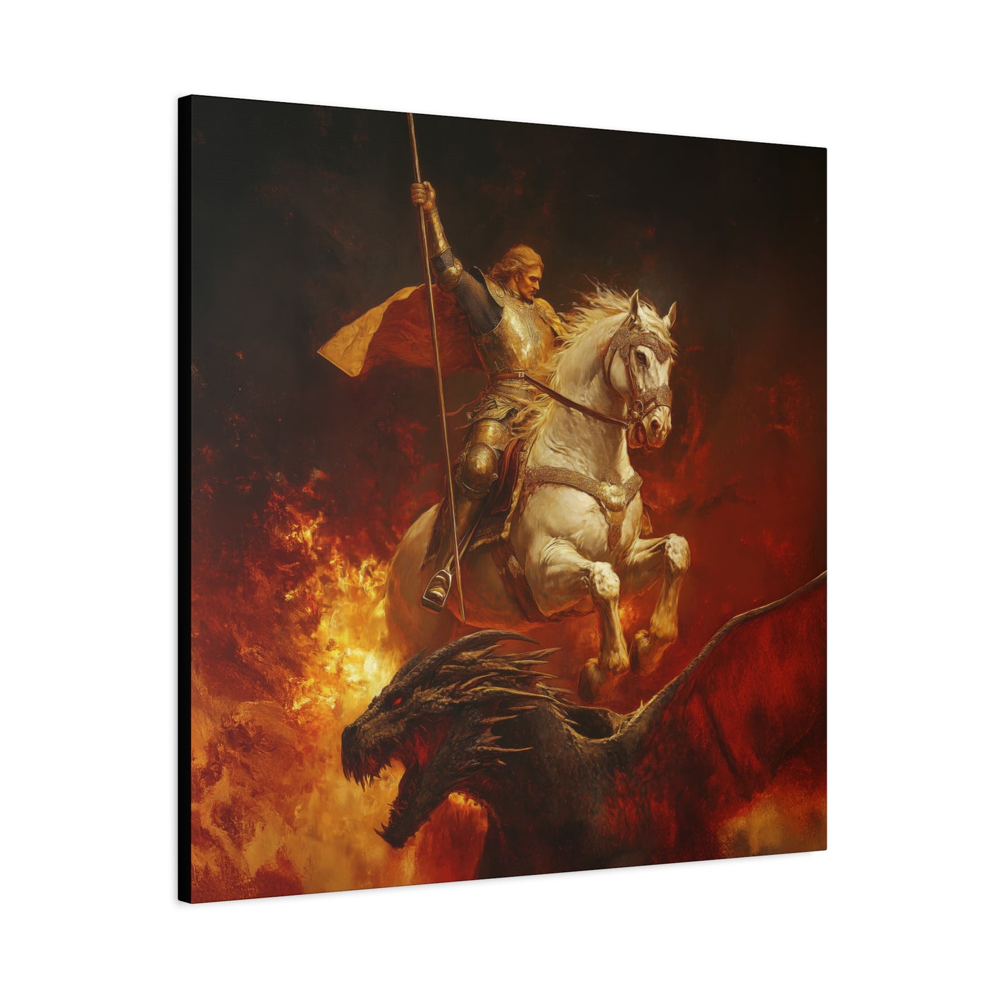 Saint George - Museum Wrapped Canvas - Sanctified Souls Print - Religious Art for your Home - Catholic Patron Saint Art