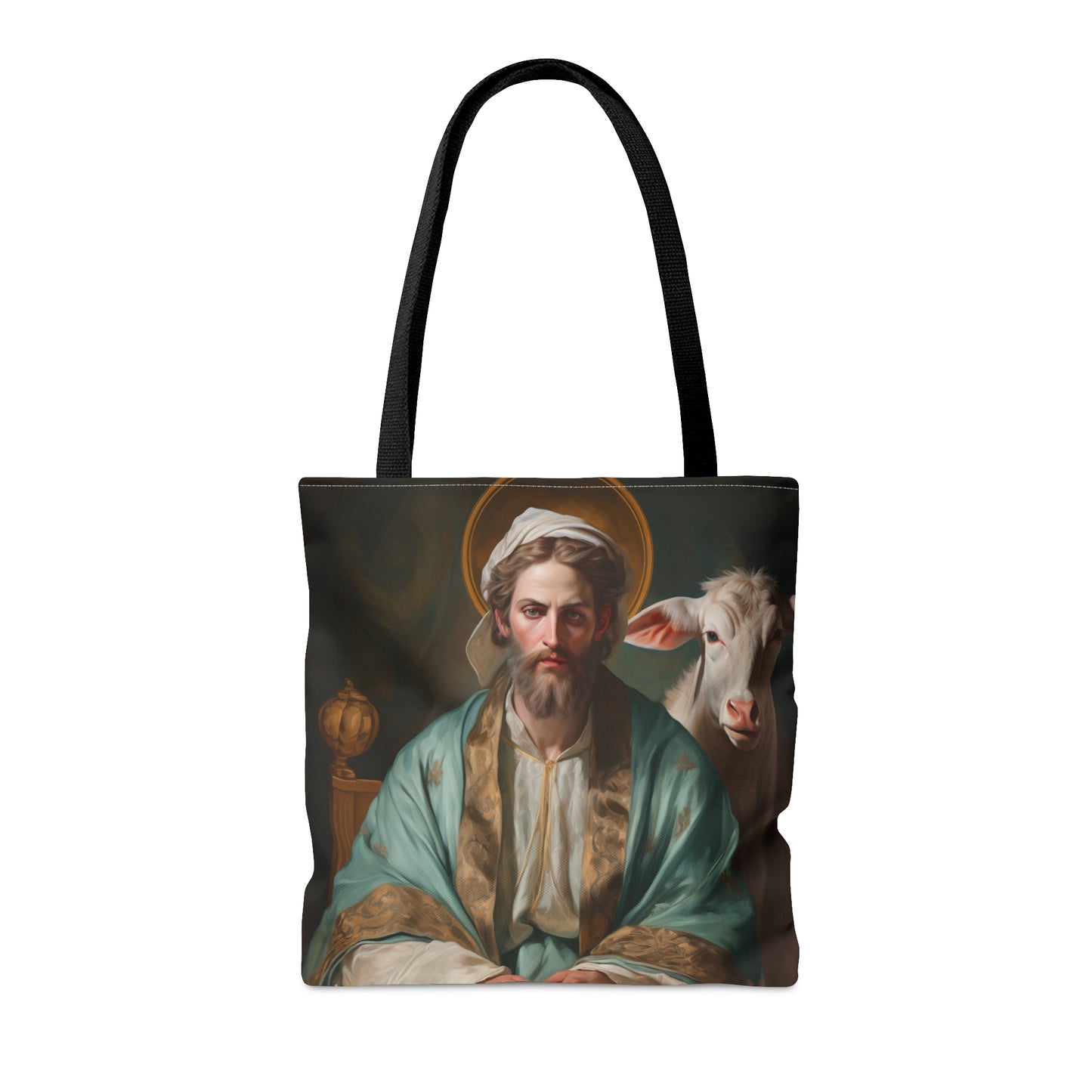 Saint Luke the Evangelist Tote Bag - Large Medium Small Faith Art Bag - Re usable Tote Purse - Double Sided - Catholic Art Bag