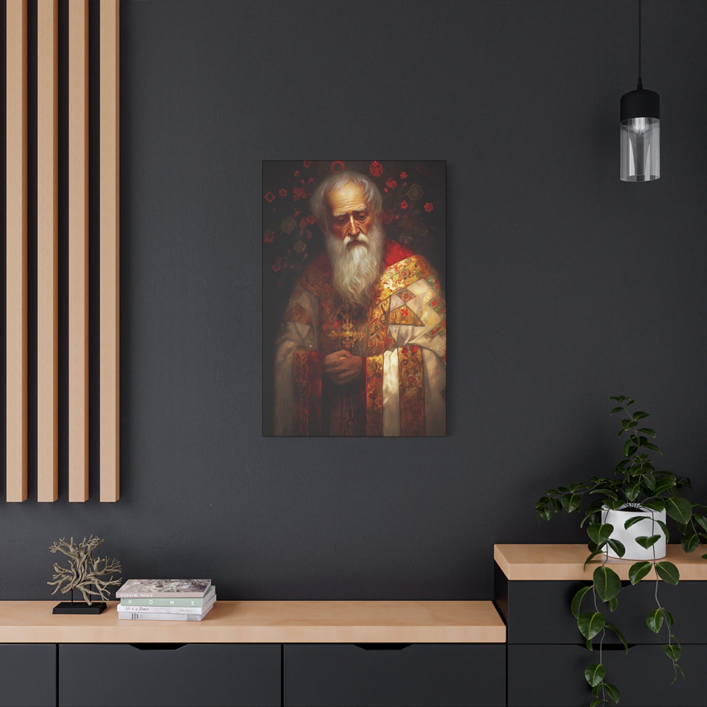 Saint Nicholas - Museum Wrapped Canvas - Sanctified Souls Print - Religious Art for your Home - Father Christmas - Catholic Christmas