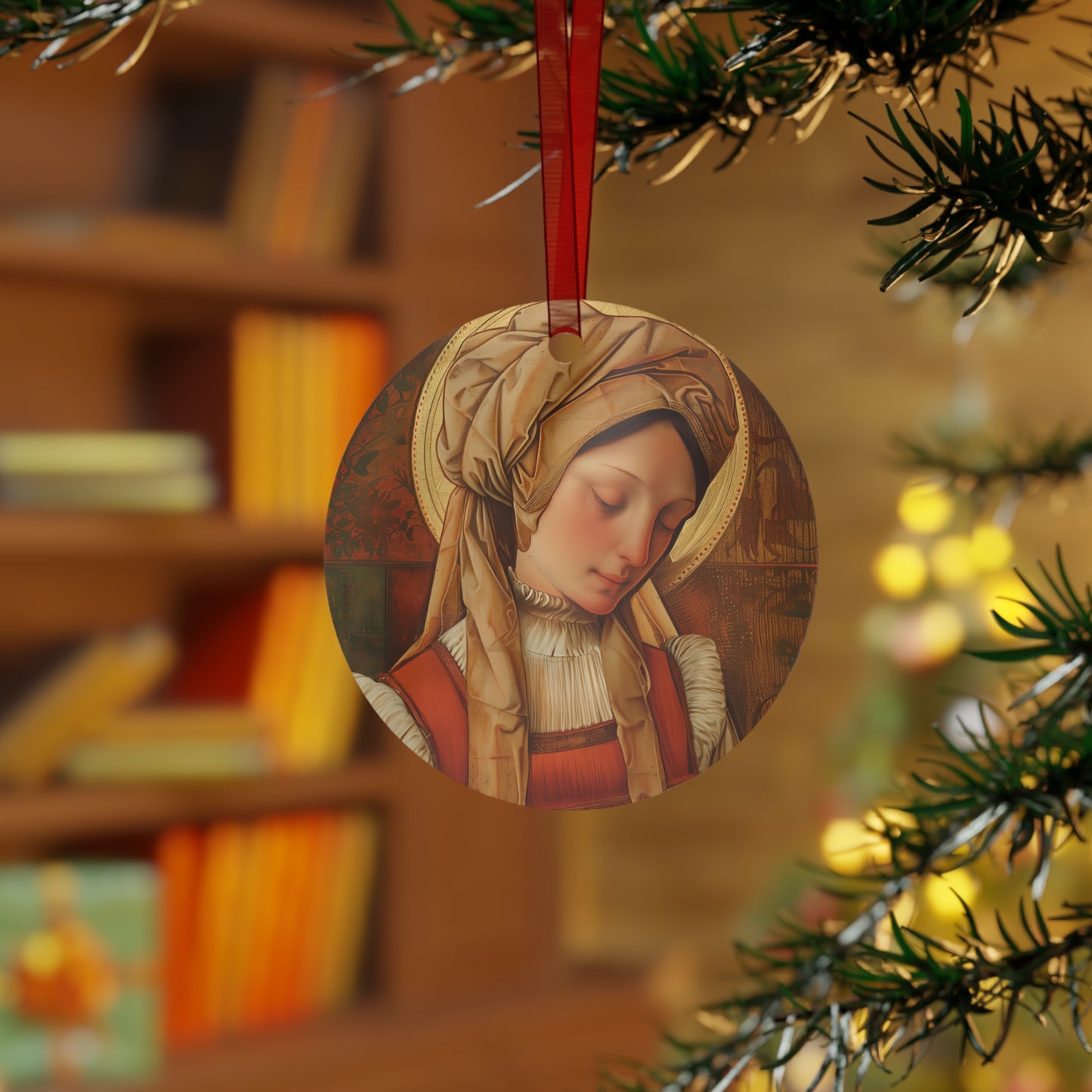 Saint Anne Line Metal Ornament - Religious Holiday Christmas Ornament and Keepsake - Anna Line - Catholic Prayer Ornament - Gift Item