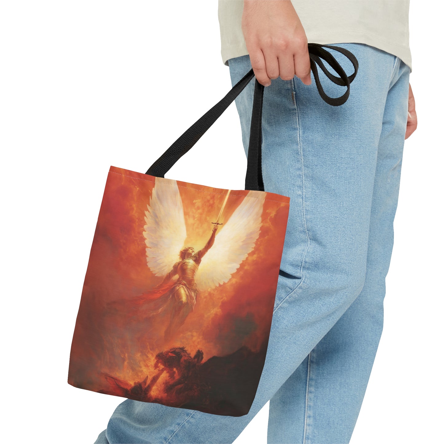 Saint Michael the Archangel - Tote Bag - Large Medium Small Faith Art Bag - Bible Study Faith Purse - Double Sided