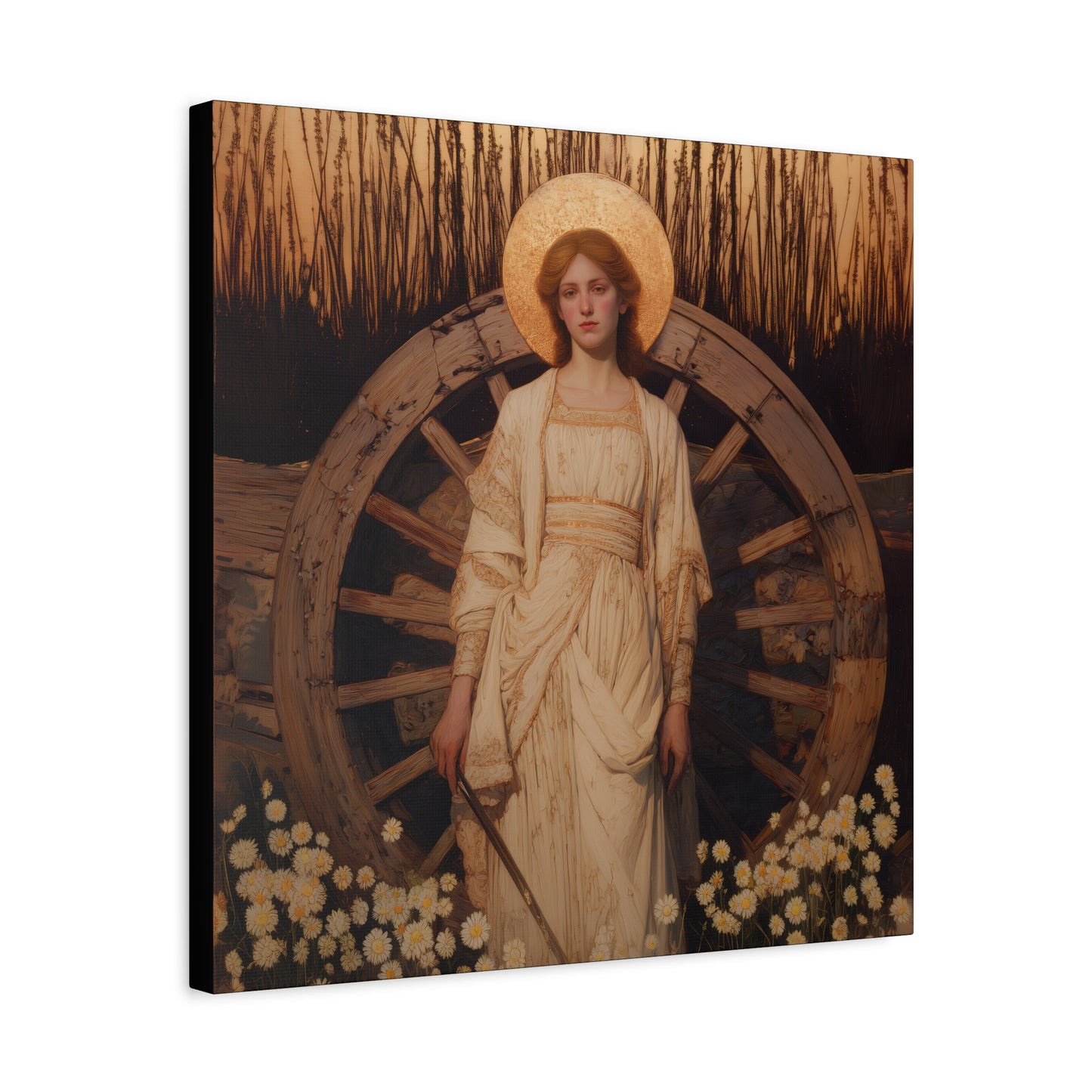 Saint Catherine of Alexandria - Museum Wrapped Canvas - Sanctified Souls Print - Religious Art for your Home - Catholic Patron Saint Art