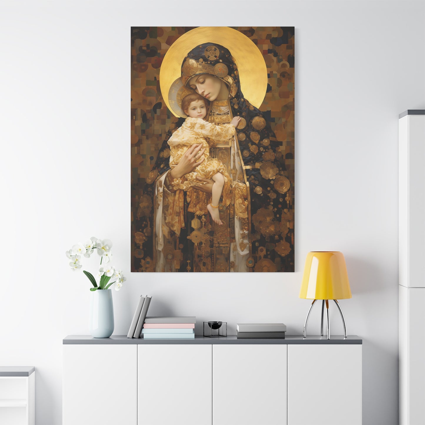 The Light of Love - Museum Wrapped Canvas - Sanctified Souls Print - Religious Art for your Home - The Virgin Mary and The Christ Child