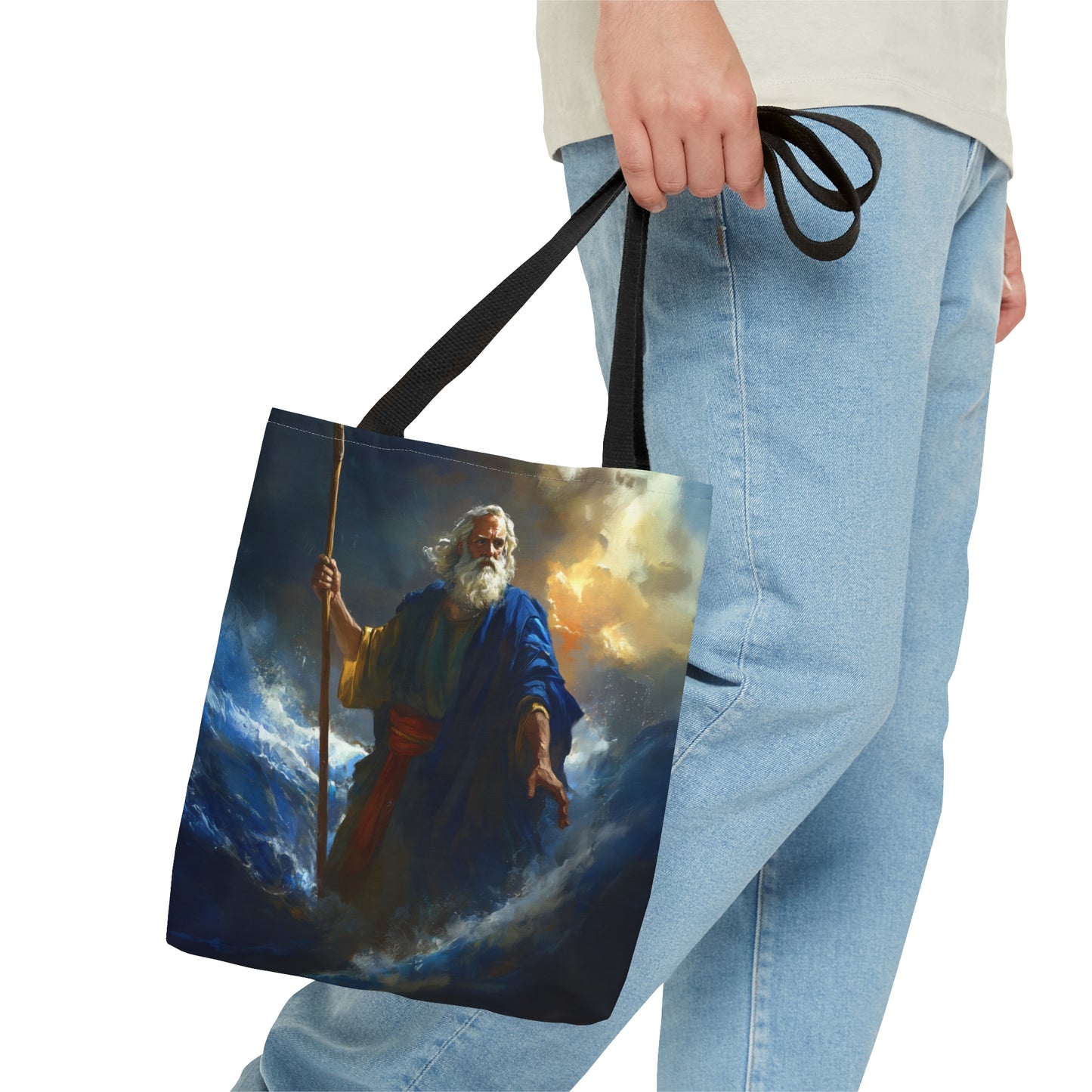 Moses Before the Trembling Sea - Tote Bag - Large Medium Small Faith Art Bag - Catholic Faith Purse