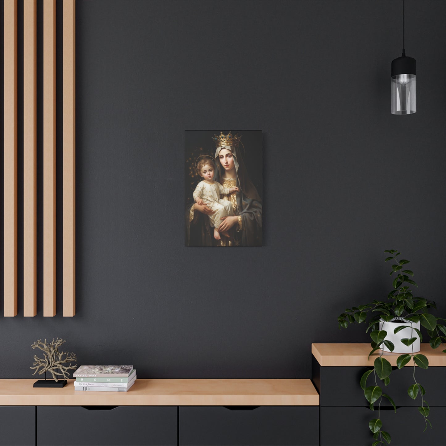Our Lady of Mount Carmel - Museum Wrapped Canvas - Sanctified Souls Print - Mary the Blessed Virgin