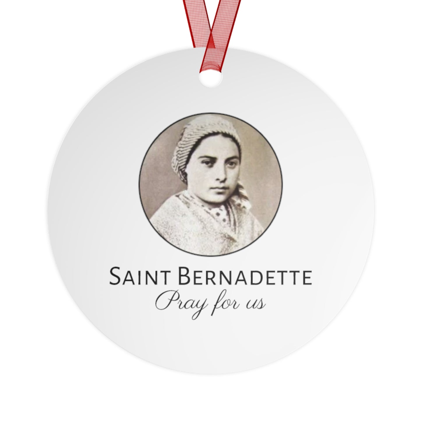 Saint Bernadette Ornament - Religious Holiday Christmas Ornament and Keepsake - Double sided Keepsake