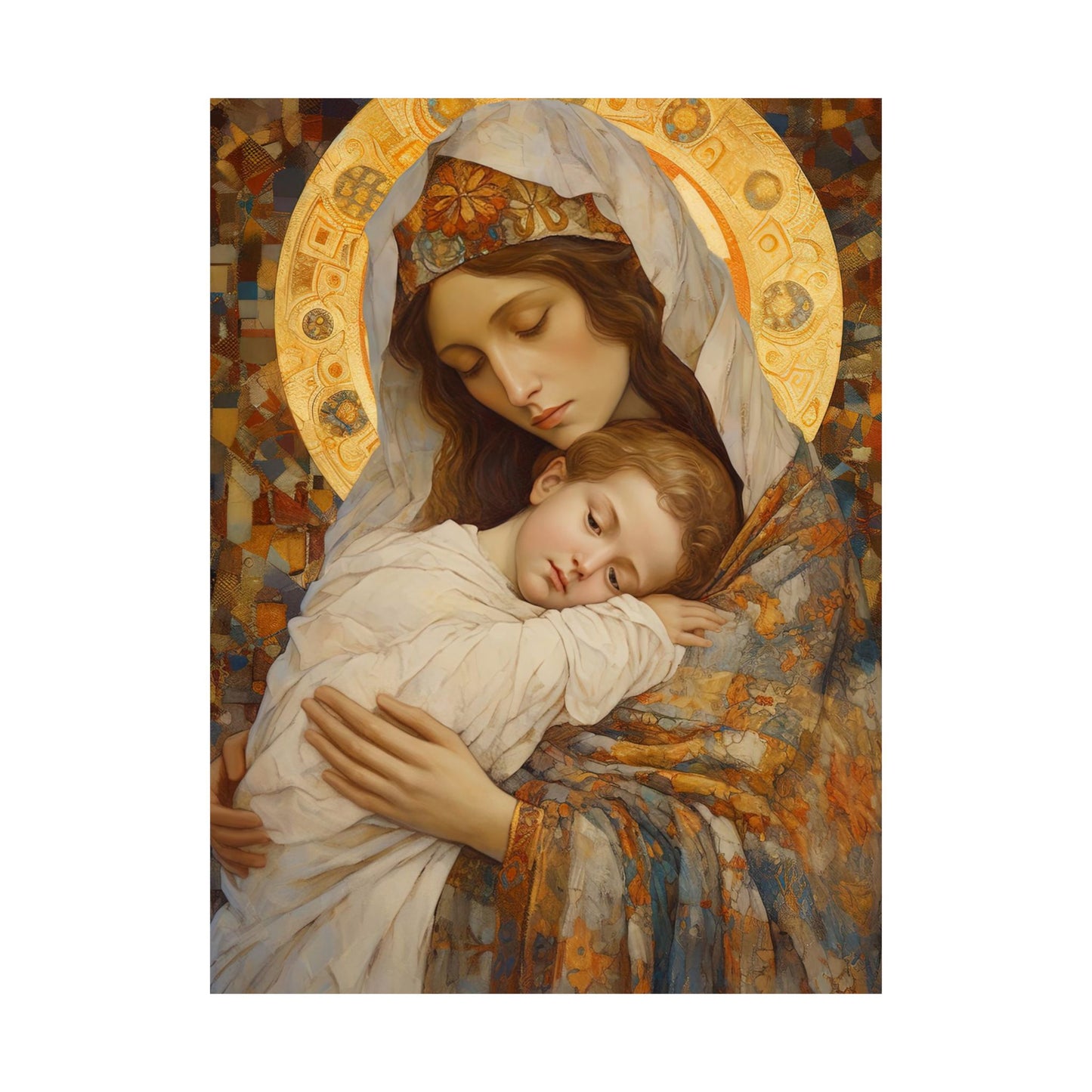Cradle of Grace - Madonna and the Christ Child - Print - Sanctified Souls Print - Multiple Sizes - Premium Matte Vertical Posters