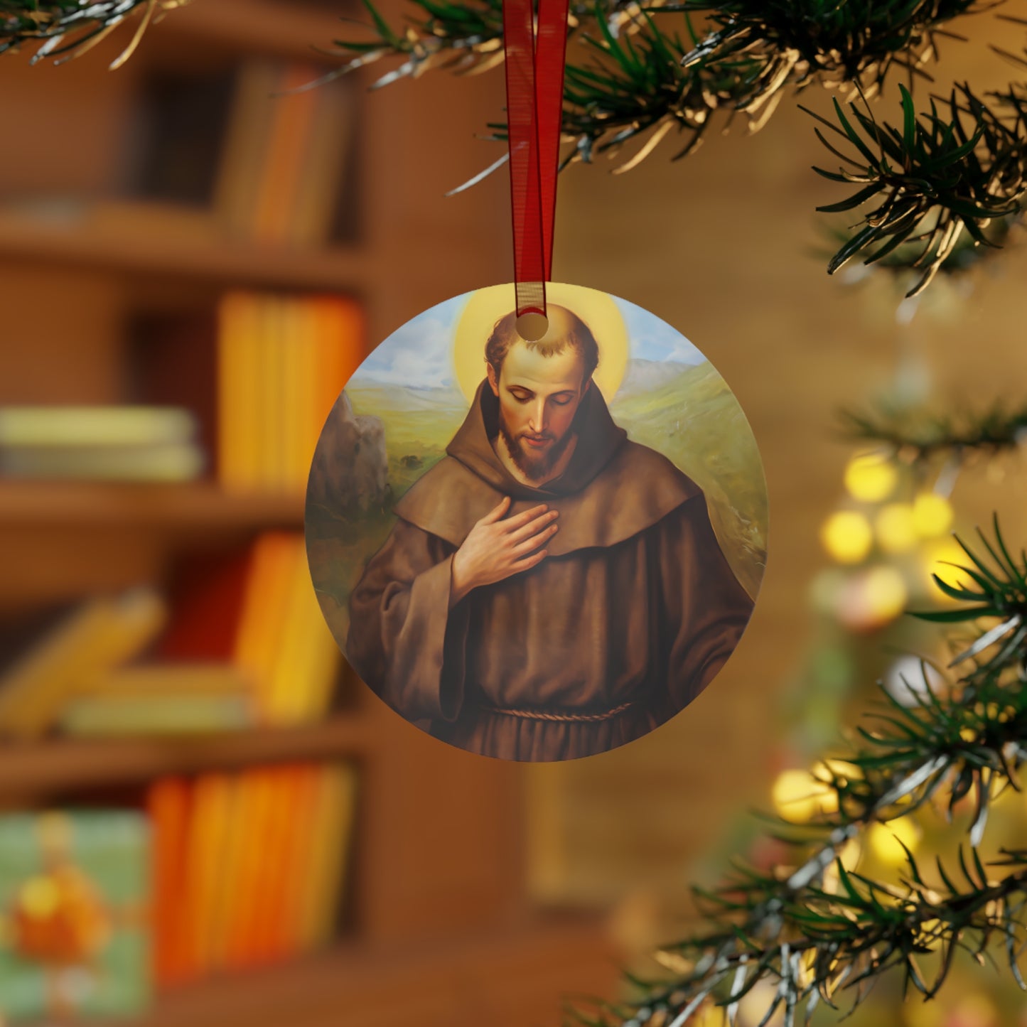 Saint Francis of Assisi Ornament - Religious Holiday Christmas Ornament and Keepsake - Double sided Keepsake Religious Ornament