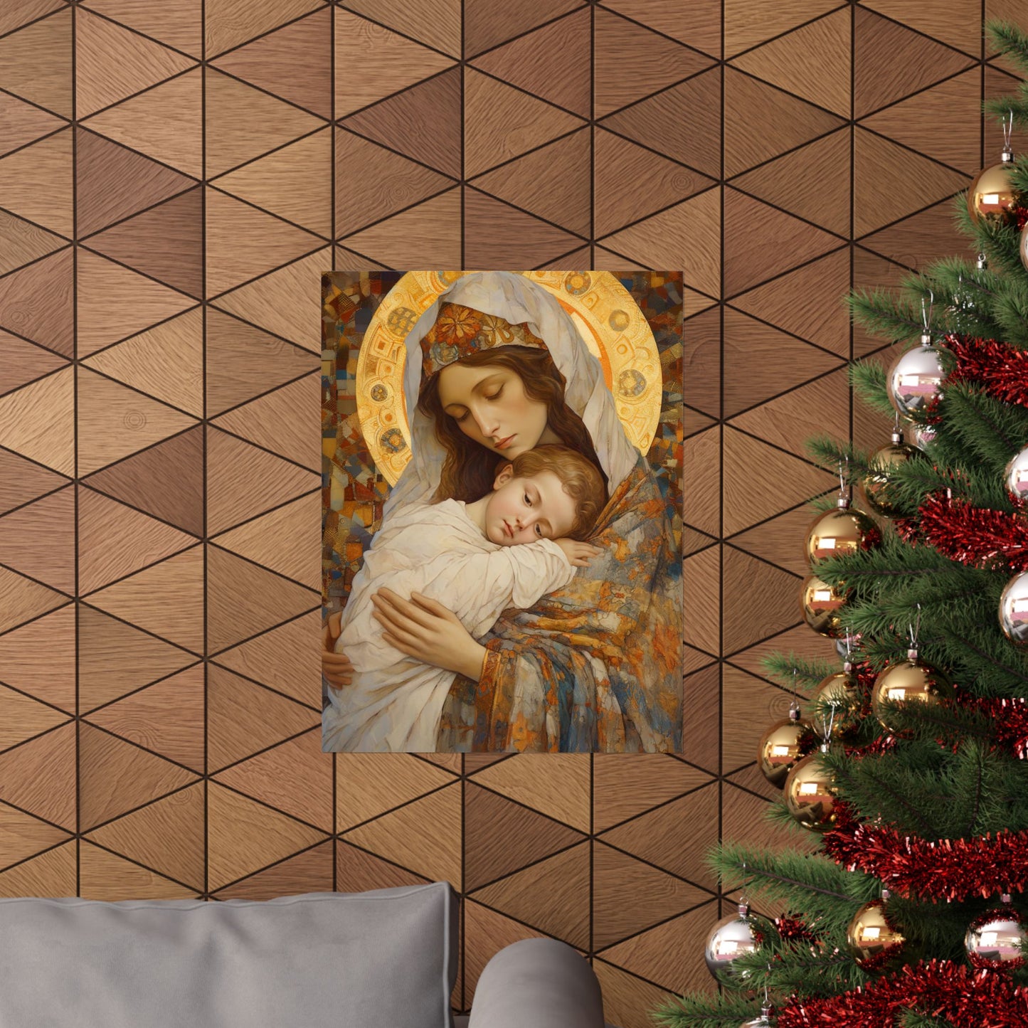 Cradle of Grace - Madonna and the Christ Child - Print - Sanctified Souls Print - Multiple Sizes - Premium Matte Vertical Posters