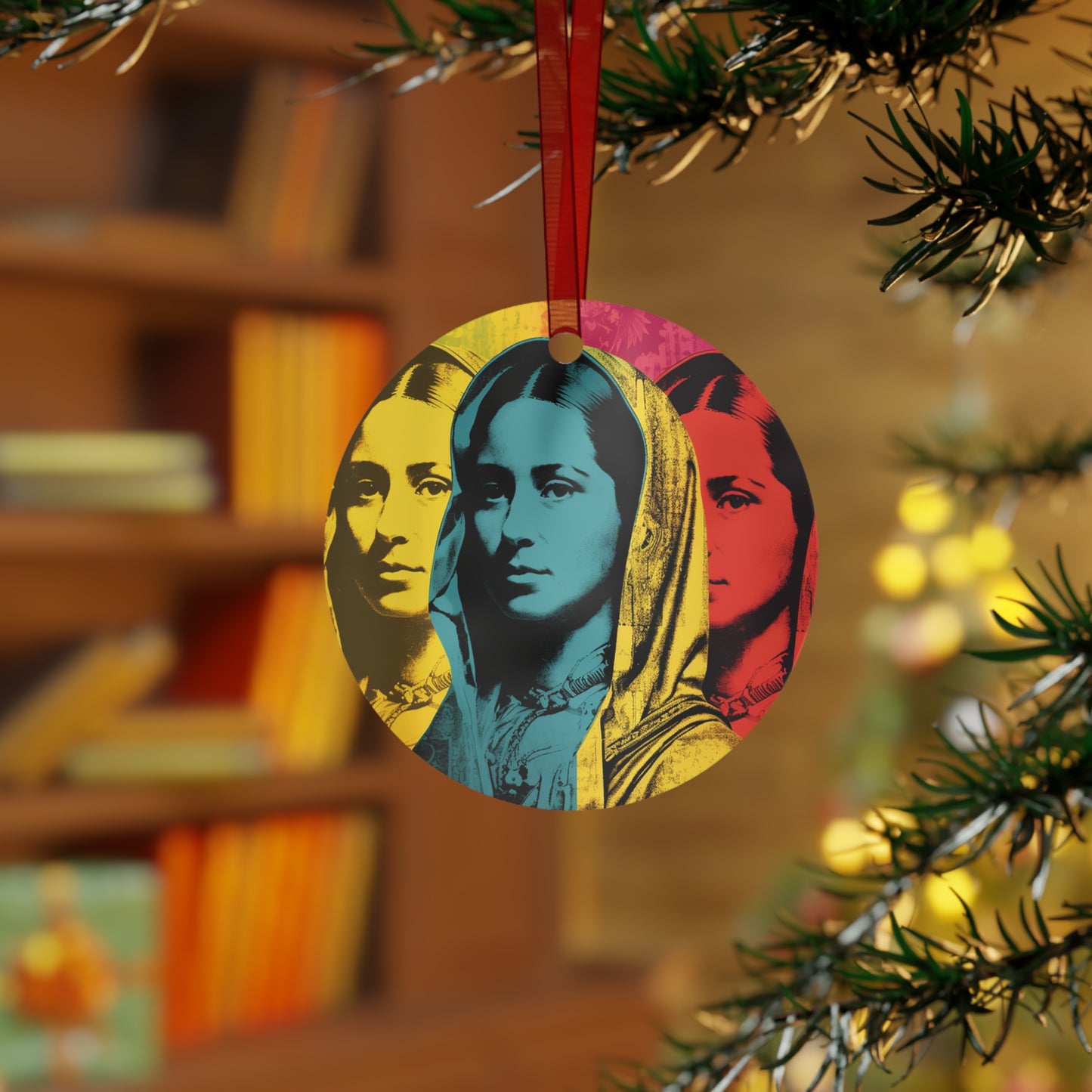Our Lady of Guadalupe Metal Ornament - Religious Holiday Christmas Ornament and Keepsake - Double sided - Prayer Ornament