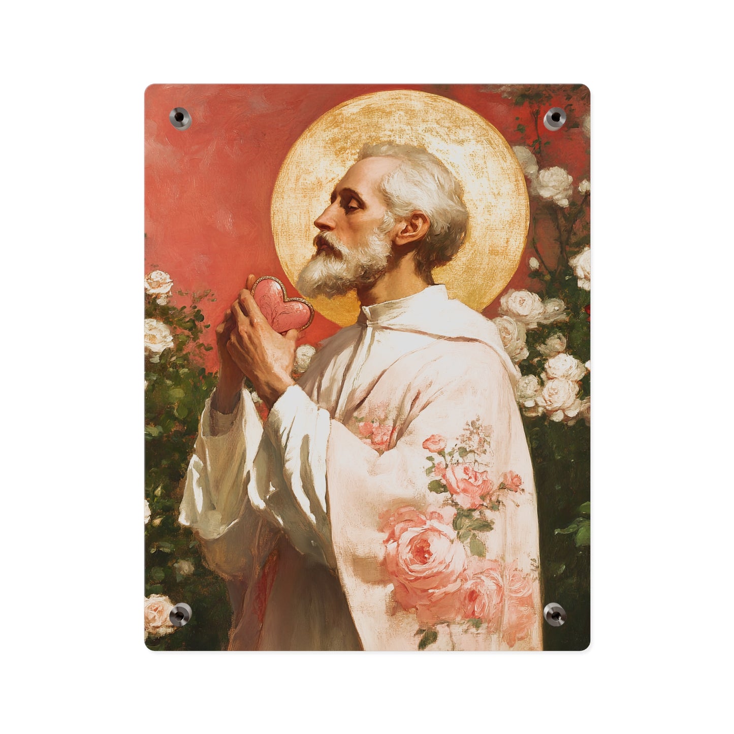 Saint Valentine Wall Art Panel - Ready to Hang Acrylic Print - Catholic Saint Art - Patron Saint Print - Catholic Saint Wall Art