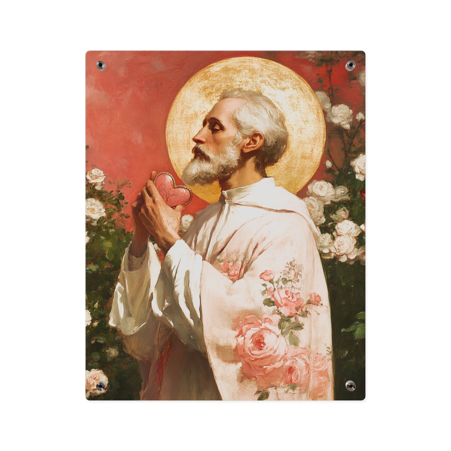 Saint Valentine Wall Art Panel - Ready to Hang Acrylic Print - Catholic Saint Art - Patron Saint Print - Catholic Saint Wall Art