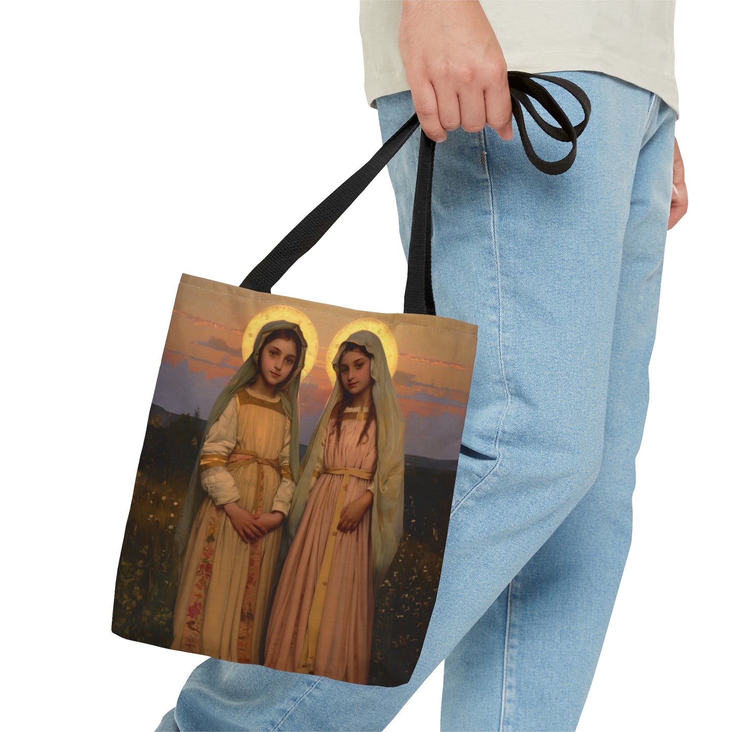 Saints Nunilo and Alodia Tote Bag - Large Medium Small Faith Art Bag - Catholic Faith Purse - Religious - Reusable - Prayer Bag