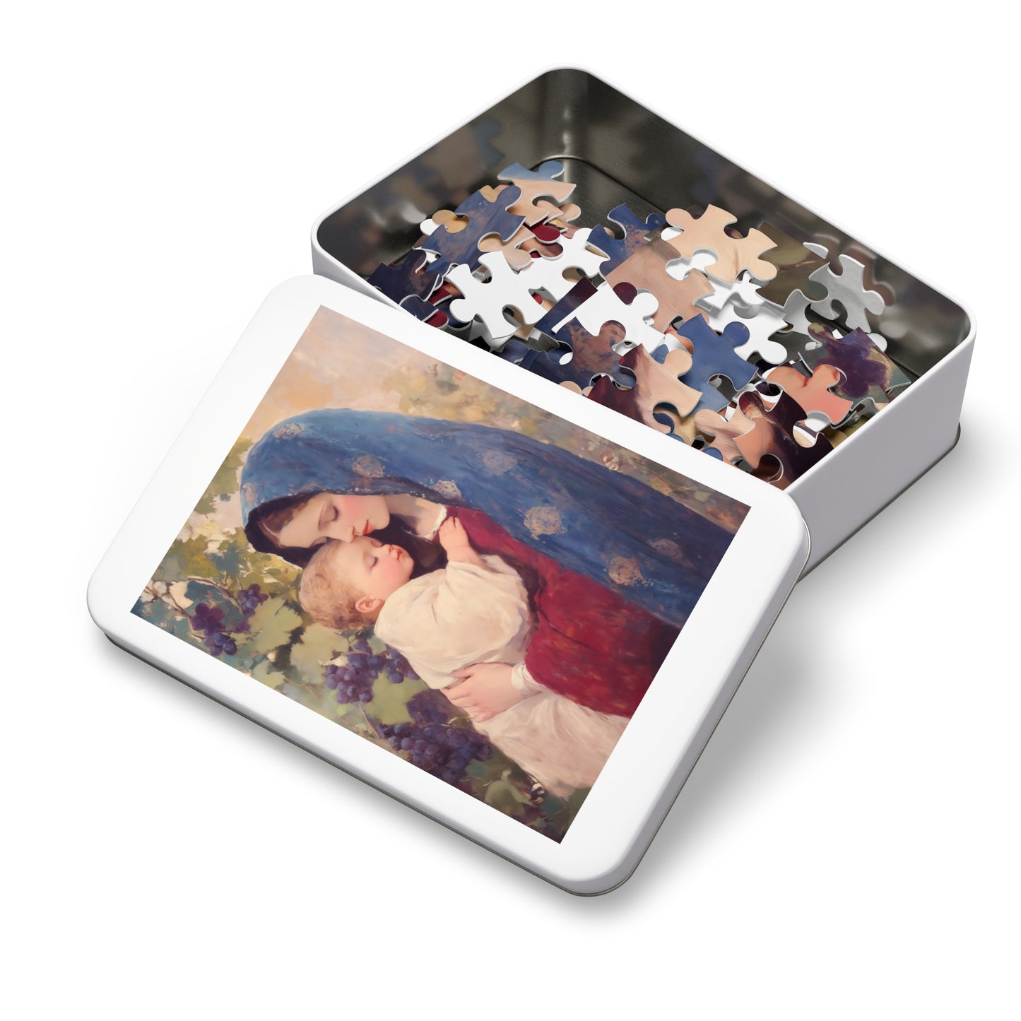 Our Lady of the Grapes / Out Lady of the Harvest - Puzzle & Keepsake Tin - Religious Jigsaw Puzzle (30, 110, 252, 500,1000-Piece)