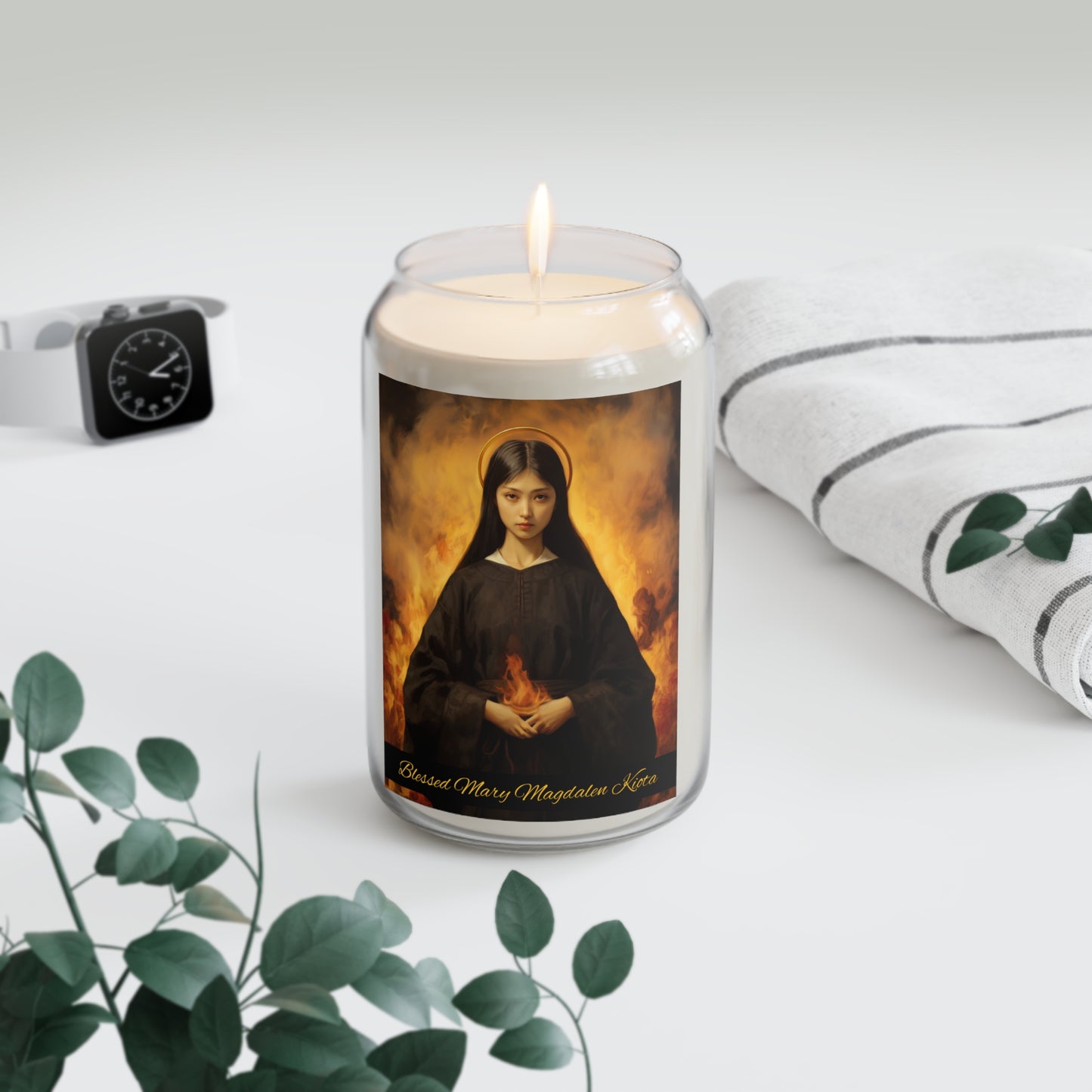 Blessed Mary Magdalen Kiota - Scented Prayer Candle, 13.75oz - Candle - Catholic Art - prayer room Scented Candle - Catholic Saint Art